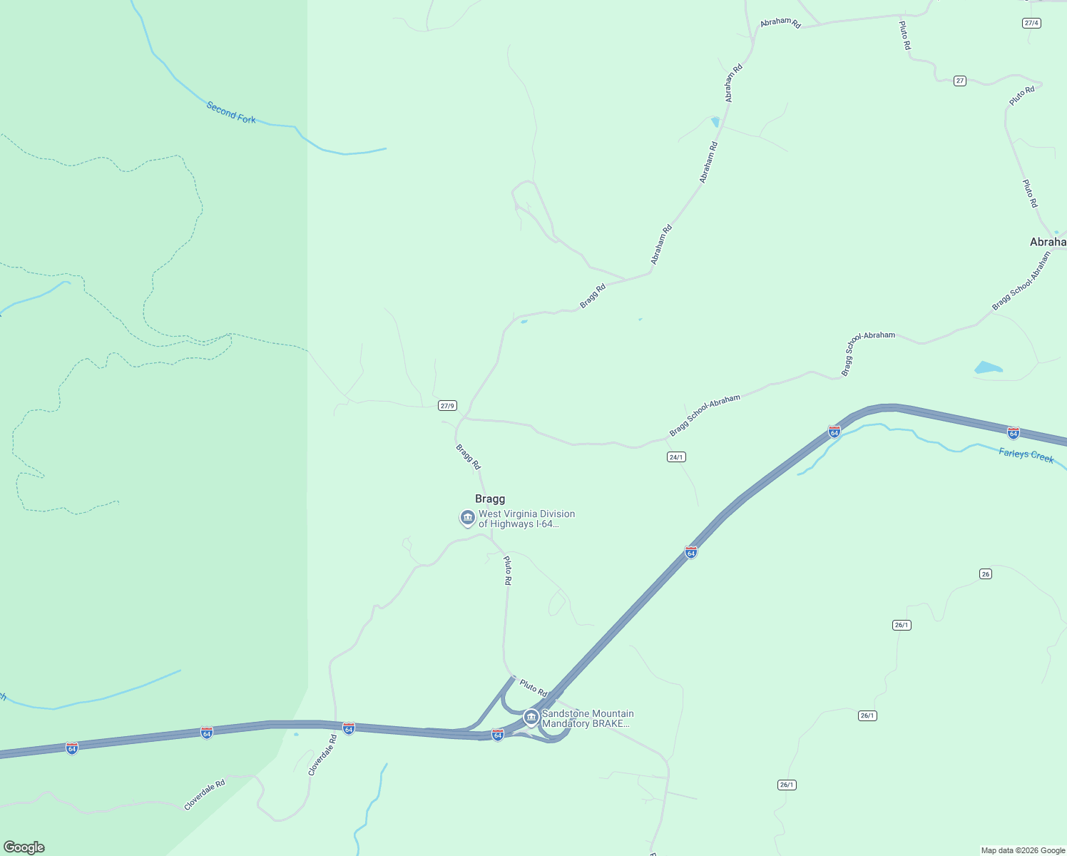 map of restaurants, bars, coffee shops, grocery stores, and more near 398 Bragg School-Abraham in Shady Spring