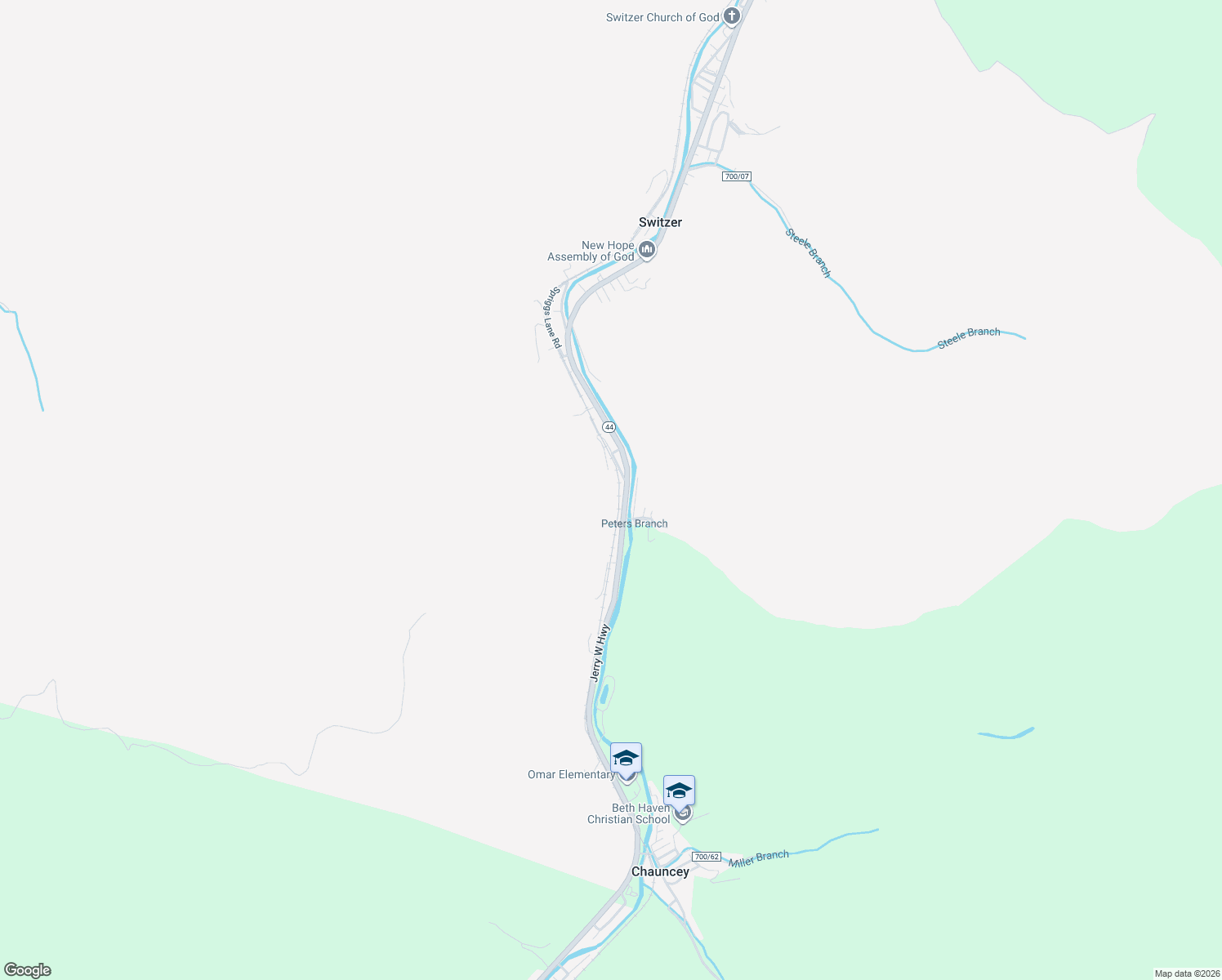 map of restaurants, bars, coffee shops, grocery stores, and more near 182 Micco Drive in Switzer