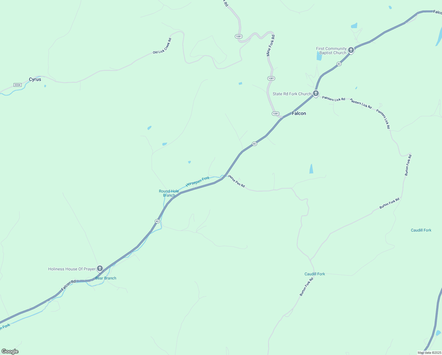 map of restaurants, bars, coffee shops, grocery stores, and more near in Falcon