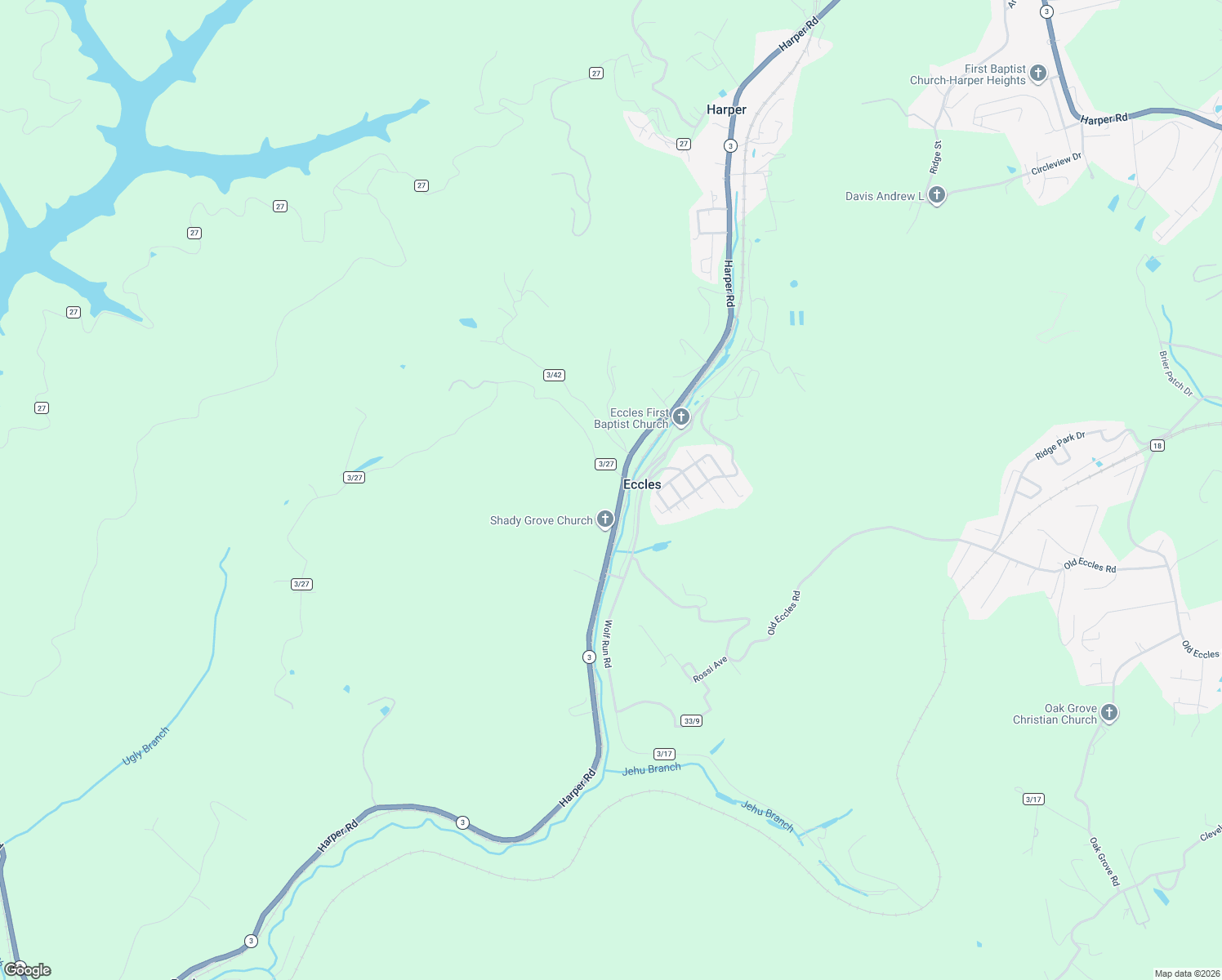 map of restaurants, bars, coffee shops, grocery stores, and more near Patton Road in Eccles