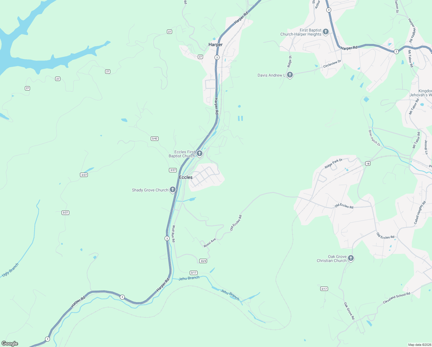 map of restaurants, bars, coffee shops, grocery stores, and more near 219 Allentown Road in Beckley