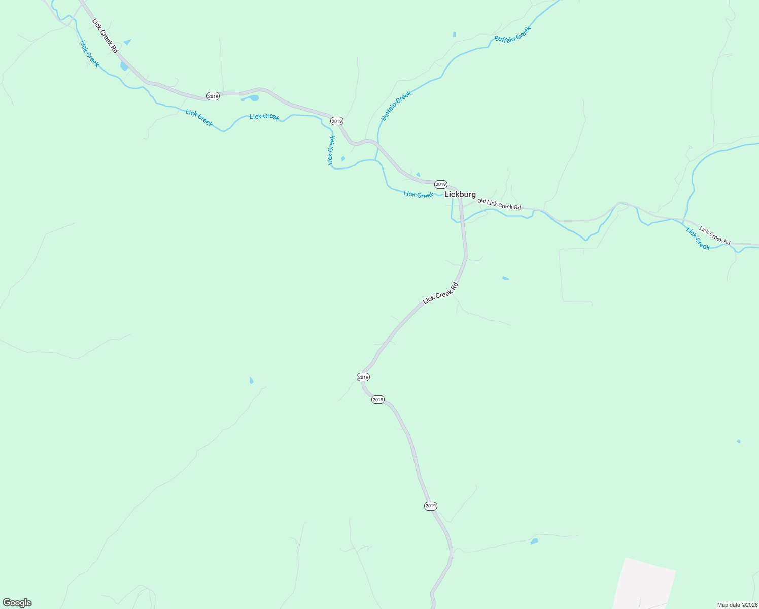 map of restaurants, bars, coffee shops, grocery stores, and more near 2305 Lick Creek Road in Salyersville