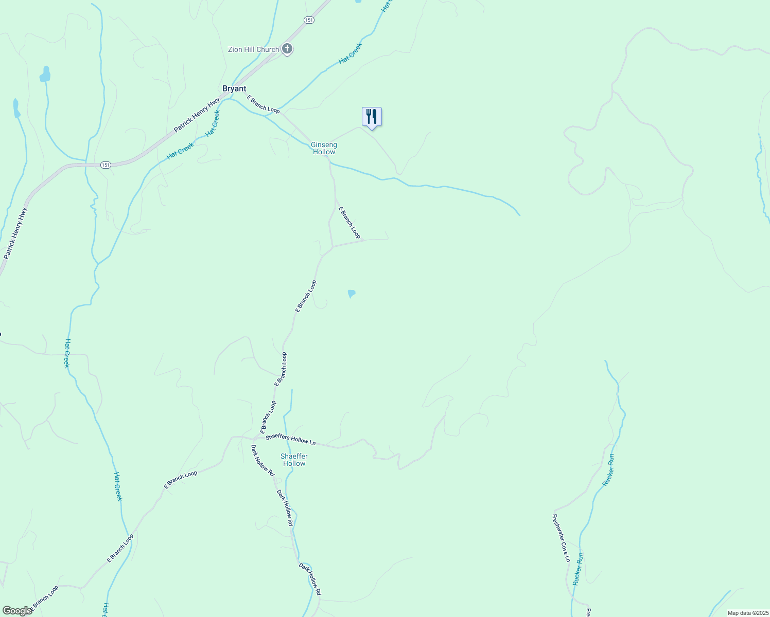 map of restaurants, bars, coffee shops, grocery stores, and more near 2456 East Branch Loop in Roseland