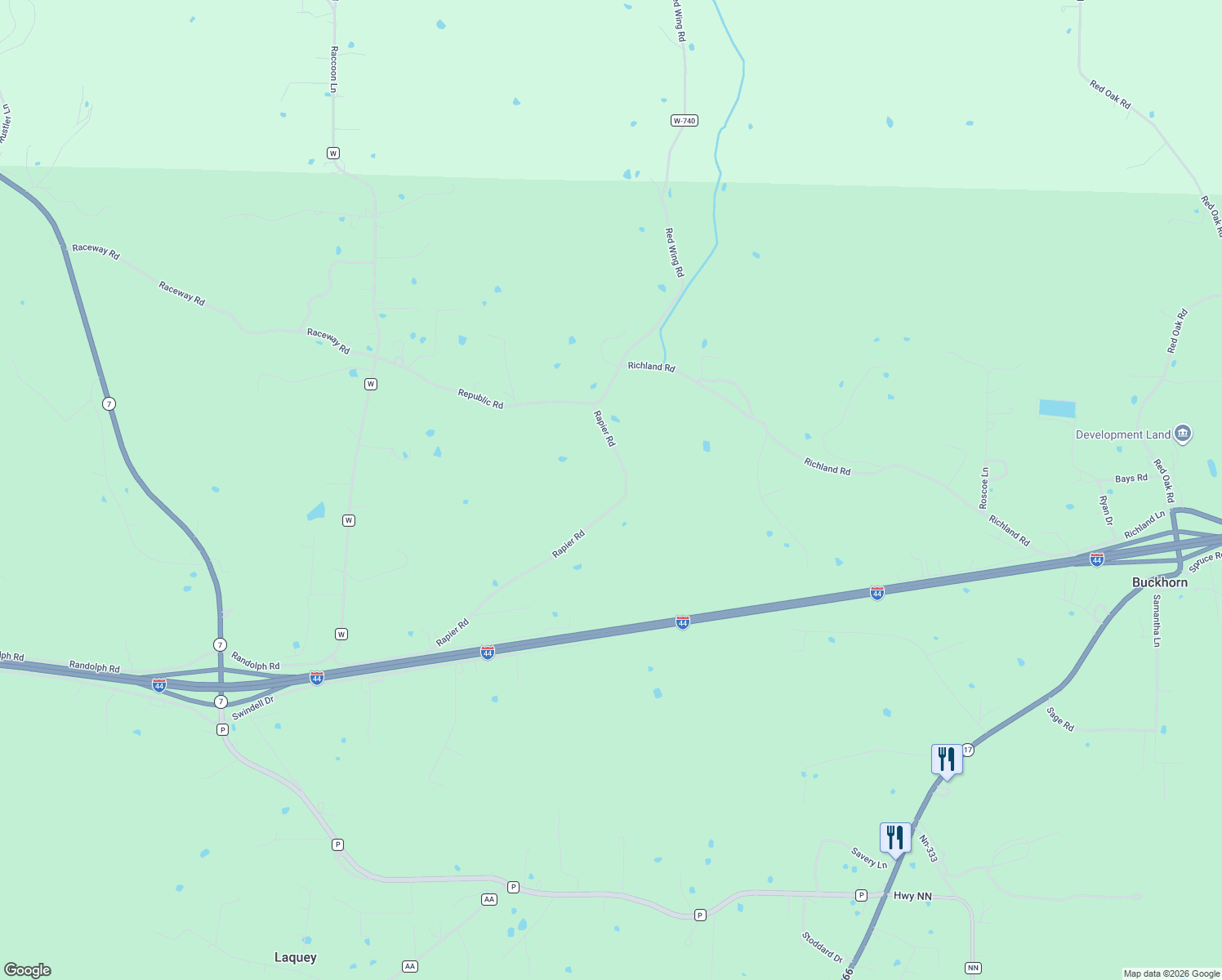 map of restaurants, bars, coffee shops, grocery stores, and more near 25755 Rapier Road in Waynesville