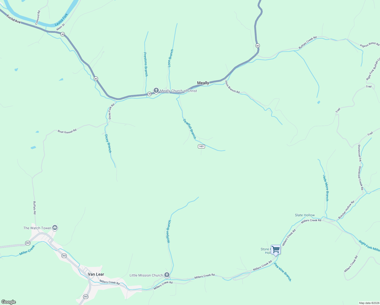 map of restaurants, bars, coffee shops, grocery stores, and more near 504 Short Bridge in Meally