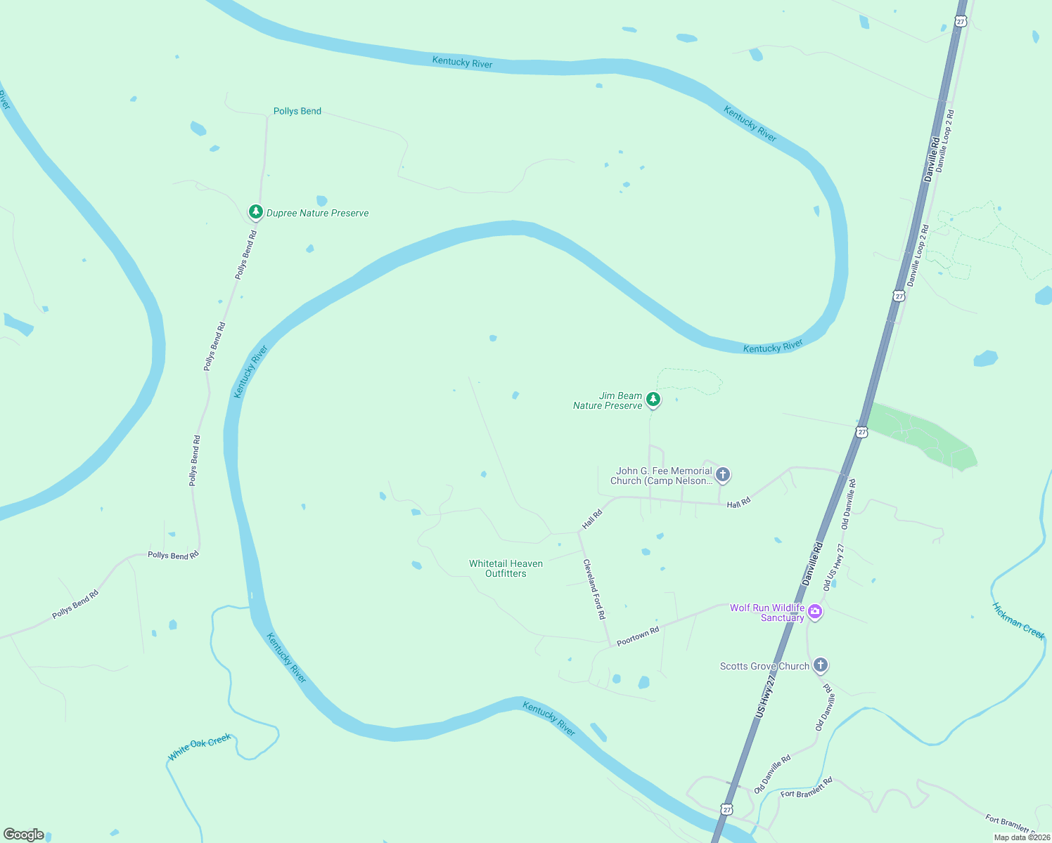 map of restaurants, bars, coffee shops, grocery stores, and more near 2250 Hall Road in Nicholasville