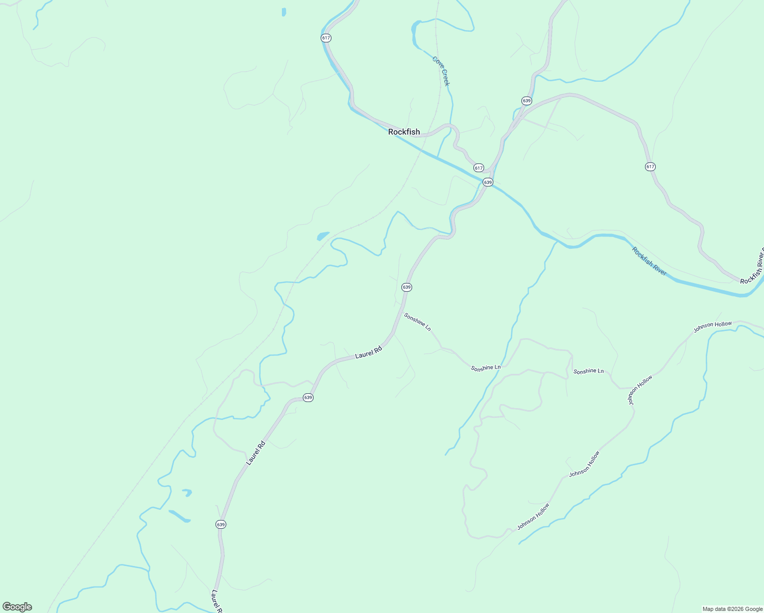 map of restaurants, bars, coffee shops, grocery stores, and more near Laurel Road in Shipman