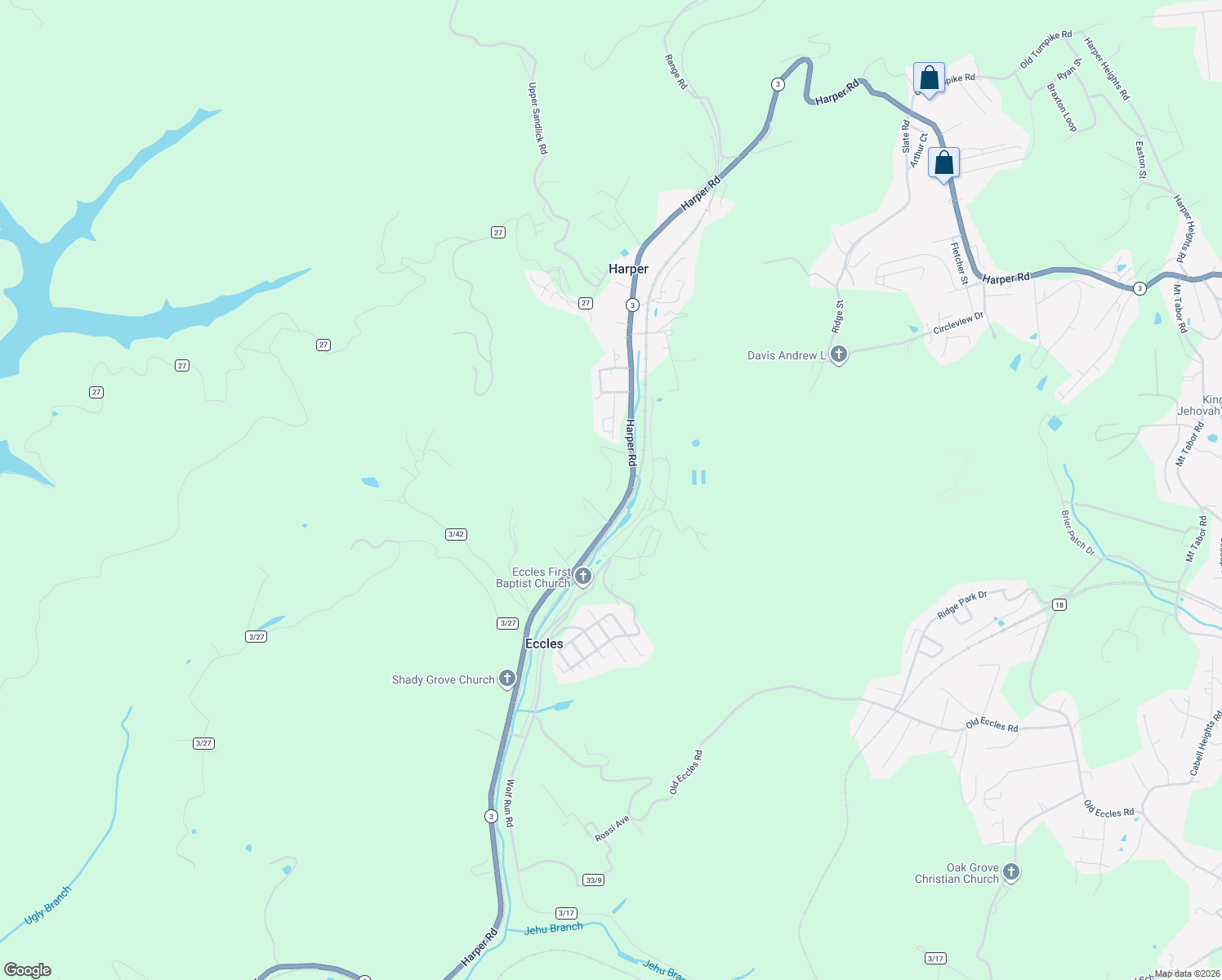 map of restaurants, bars, coffee shops, grocery stores, and more near 209 Ennic Rd in Beckley
