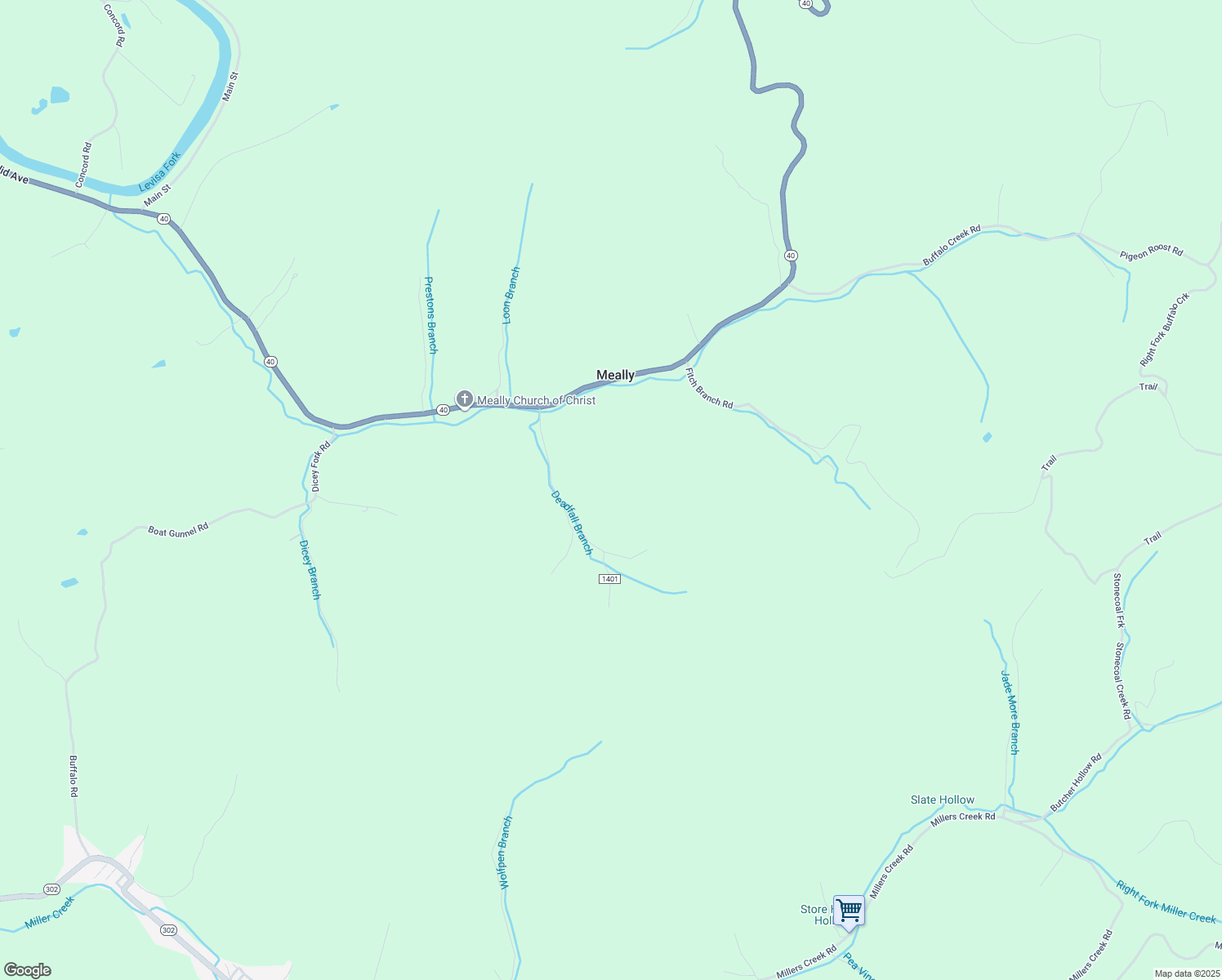 map of restaurants, bars, coffee shops, grocery stores, and more near in Meally