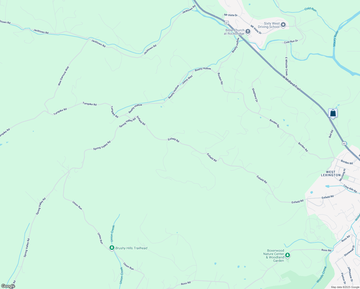 map of restaurants, bars, coffee shops, grocery stores, and more near 1241 Enfield Road in Lexington