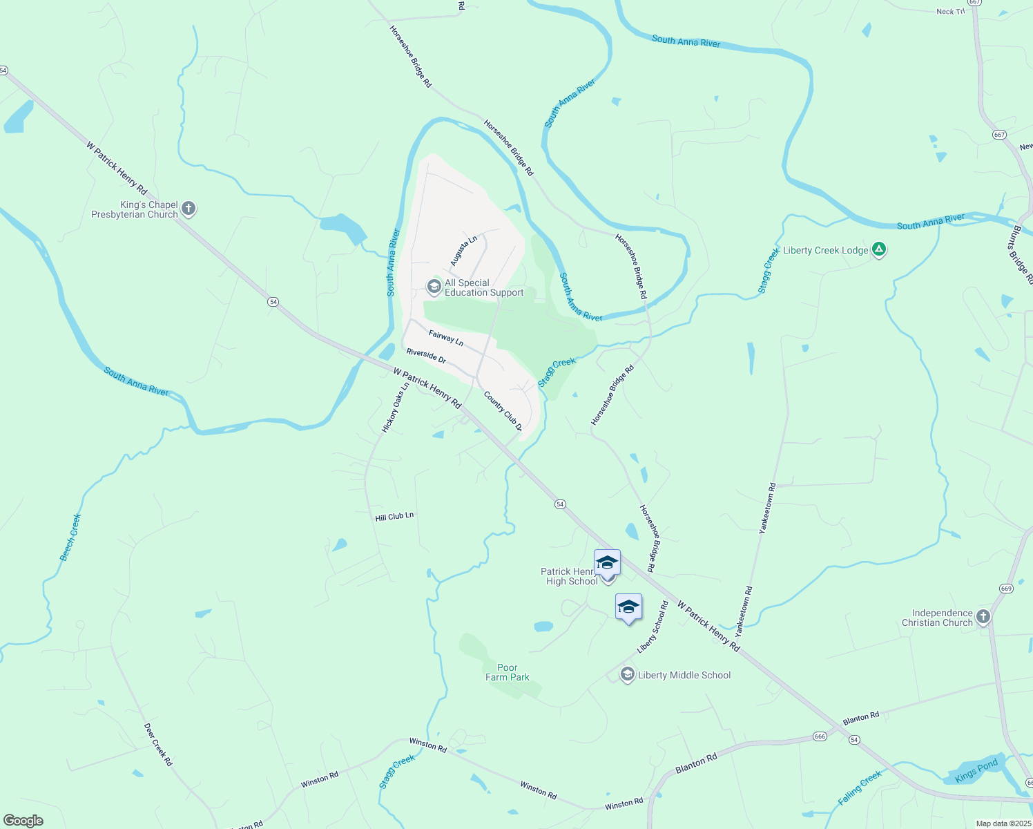 map of restaurants, bars, coffee shops, grocery stores, and more near 14210 Country Club Drive in Ashland