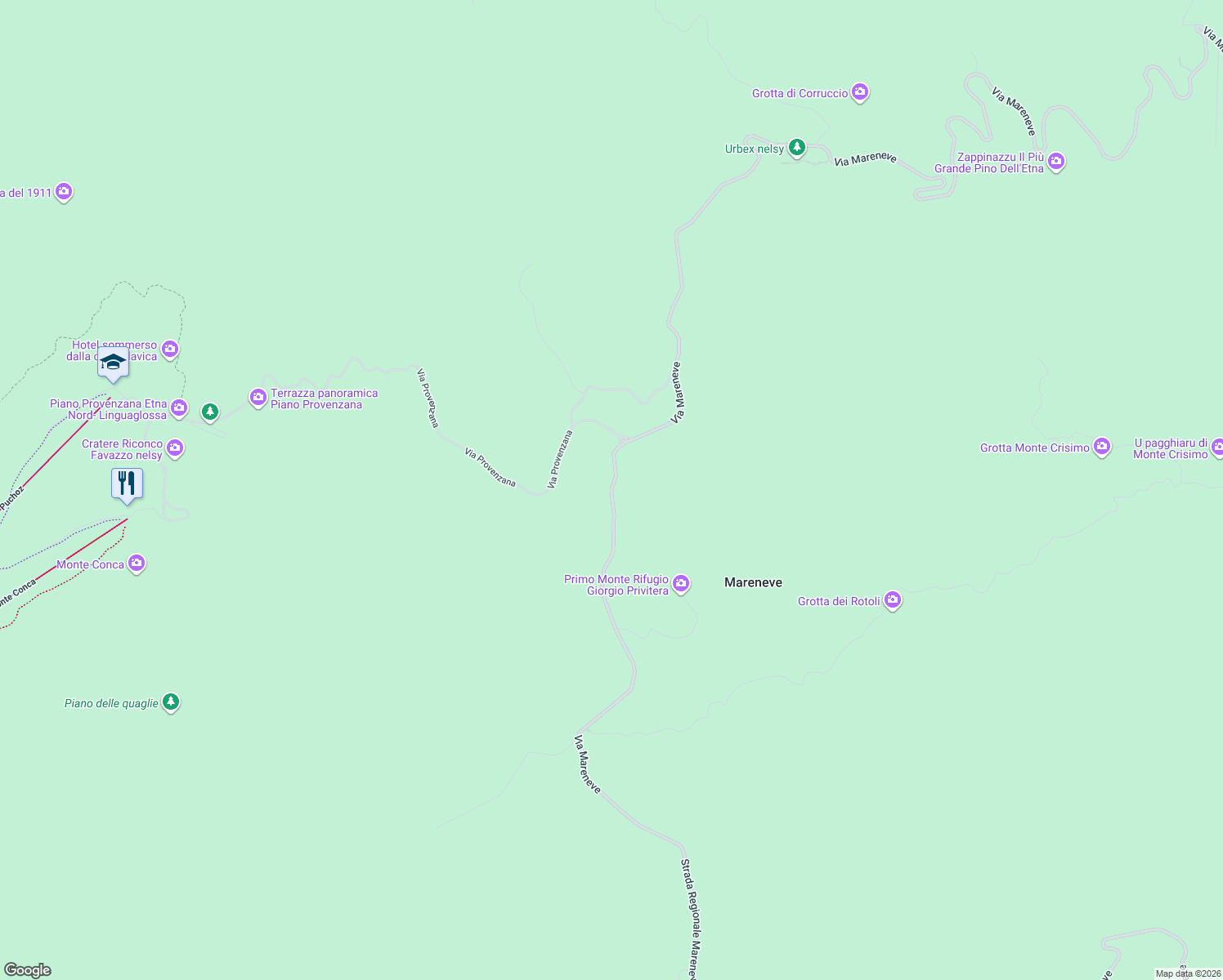 map of restaurants, bars, coffee shops, grocery stores, and more near in Metropolitan city of Catania