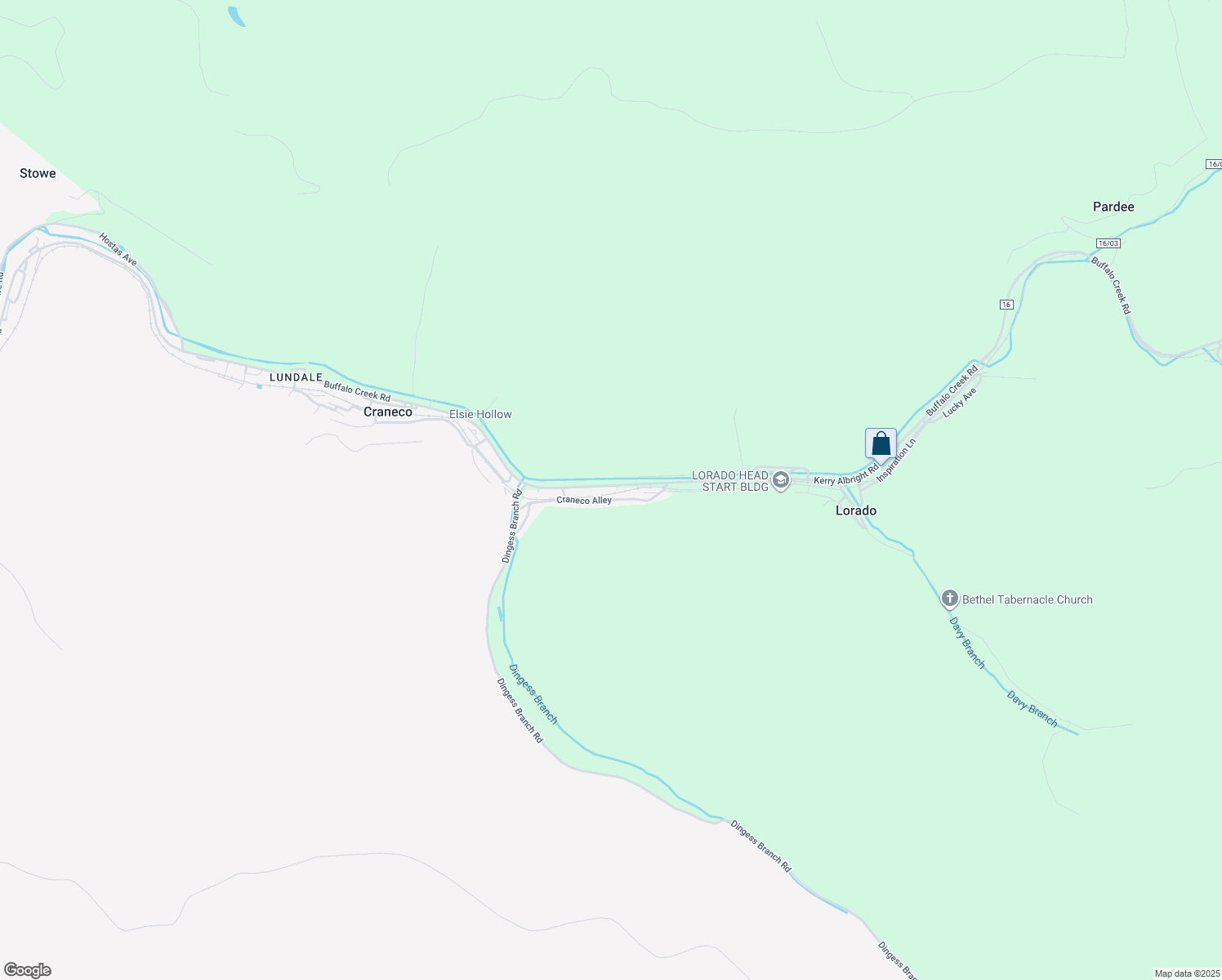 map of restaurants, bars, coffee shops, grocery stores, and more near 10096 Buffalo Creek Road in Lorado
