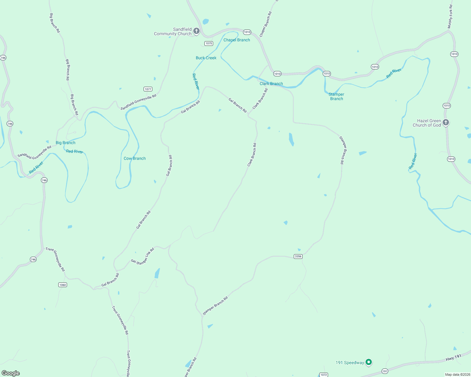 map of restaurants, bars, coffee shops, grocery stores, and more near 984 Clark Branch Road in Campton