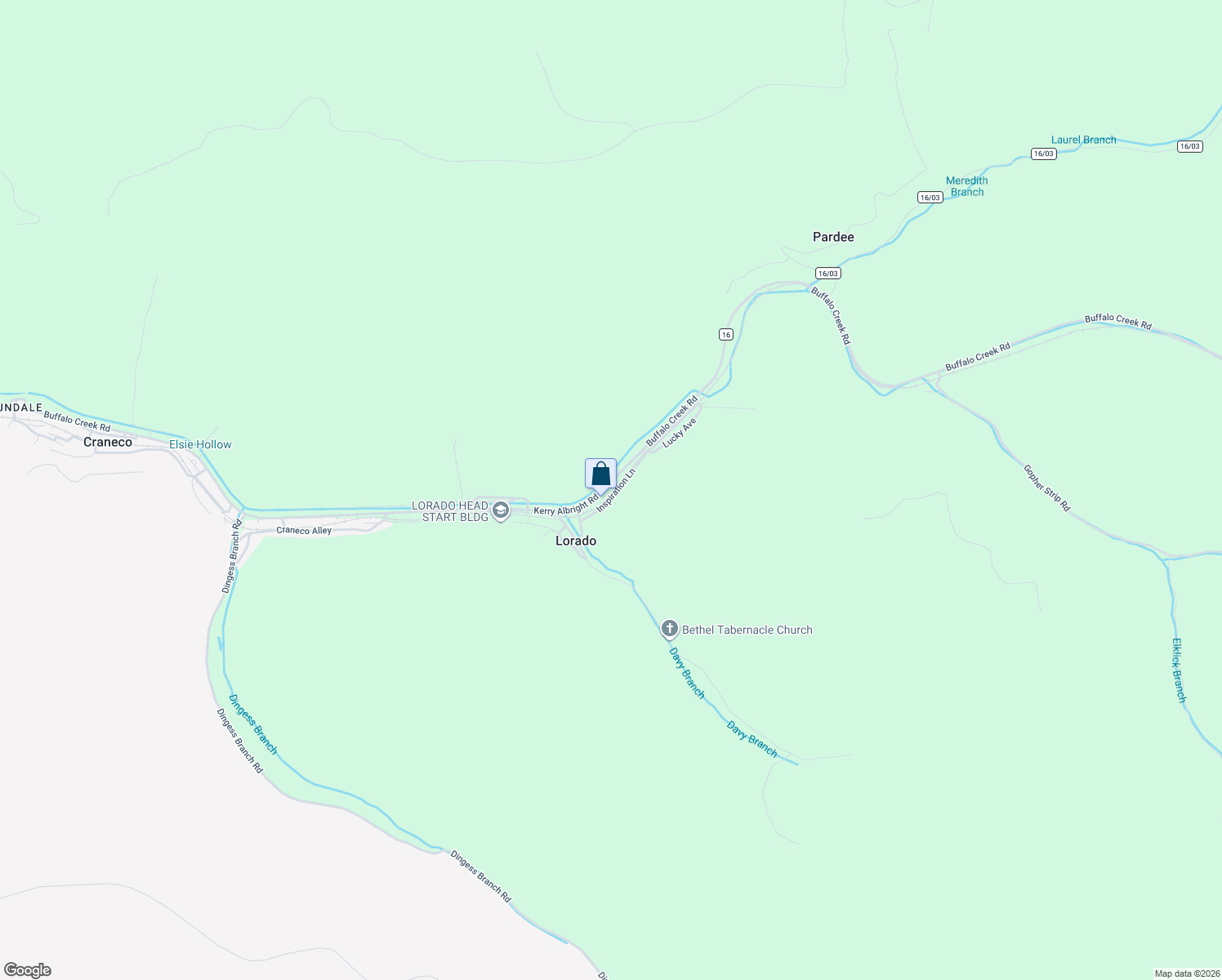 map of restaurants, bars, coffee shops, grocery stores, and more near 10914 Buffalo Creek Road in Lorado