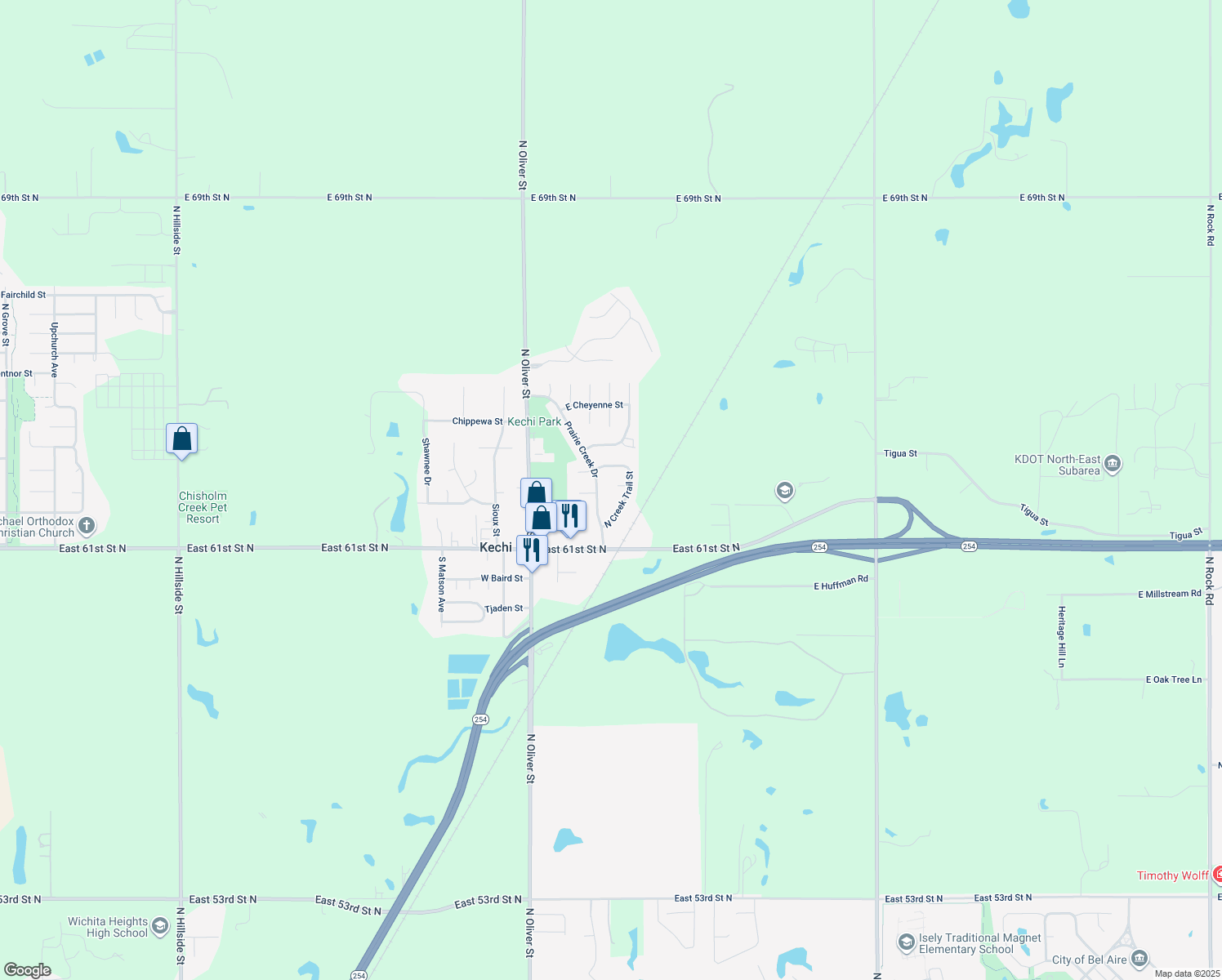 map of restaurants, bars, coffee shops, grocery stores, and more near 482 Creek Trail Ct in Kechi