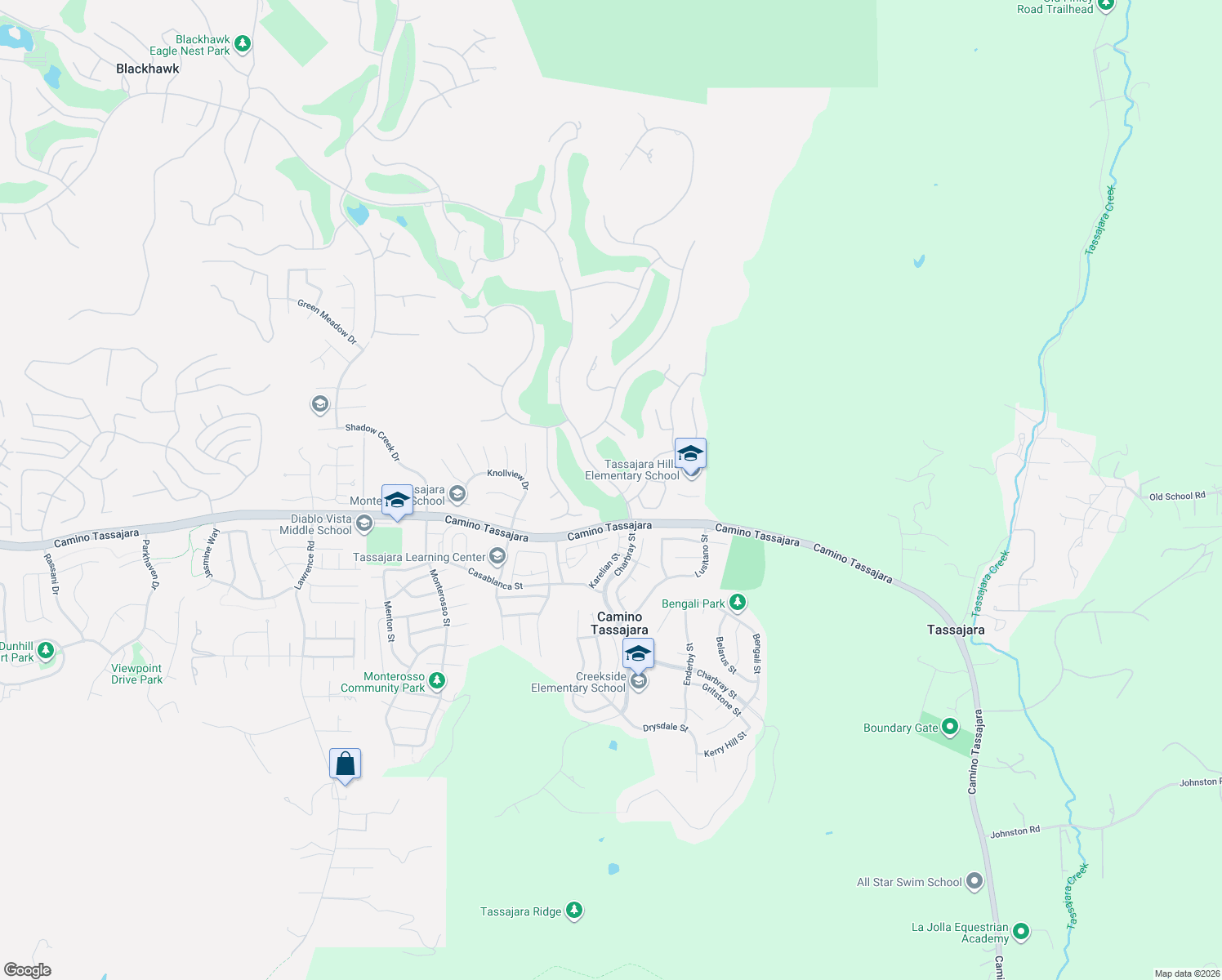 map of restaurants, bars, coffee shops, grocery stores, and more near 5498 Blackhawk Drive in Danville