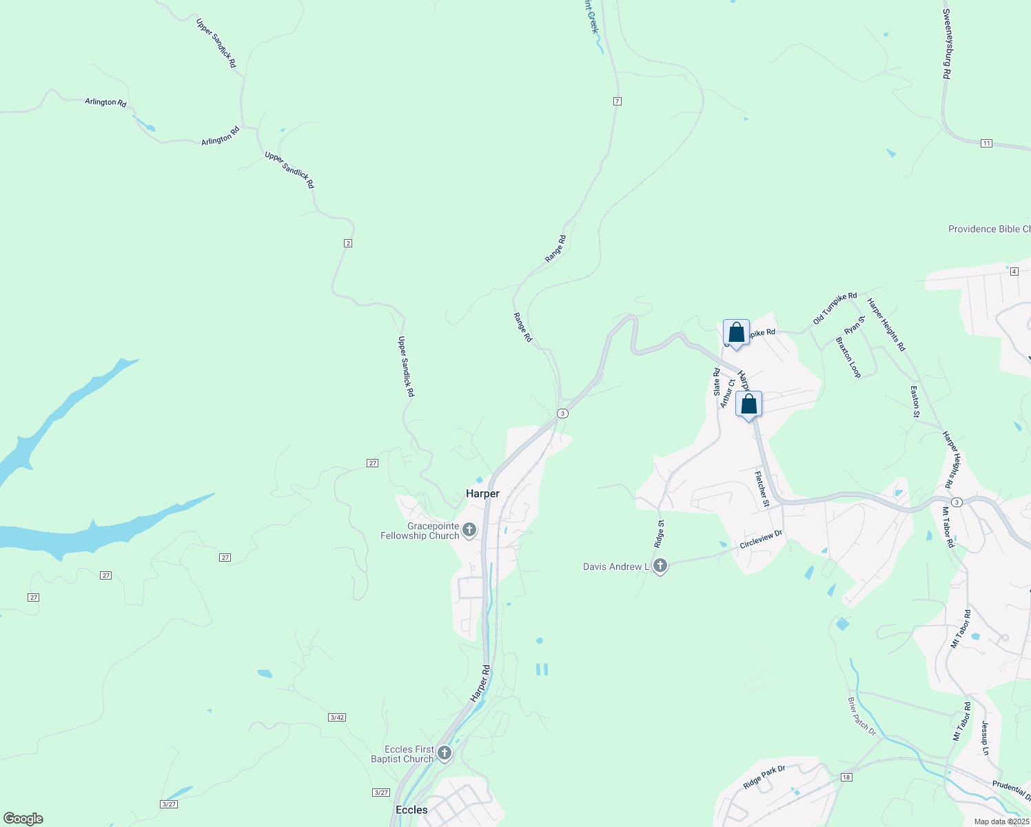 map of restaurants, bars, coffee shops, grocery stores, and more near in Harper