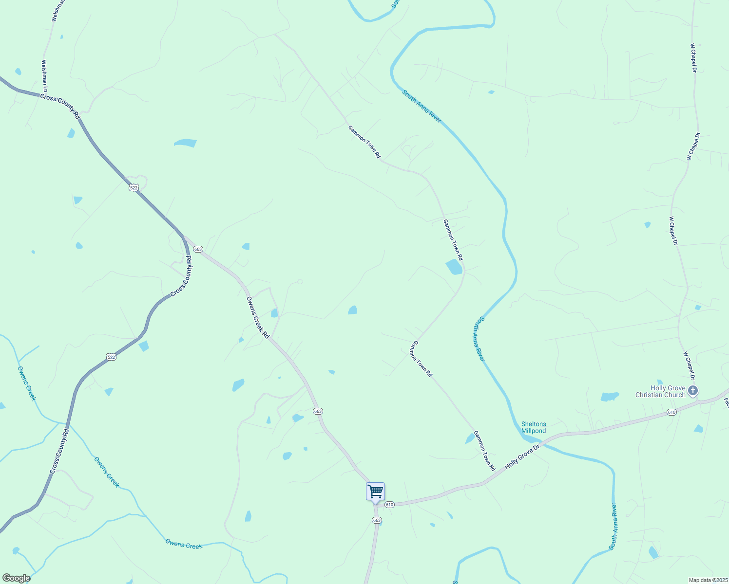map of restaurants, bars, coffee shops, grocery stores, and more near 556 Merry Oak Lane in Mineral