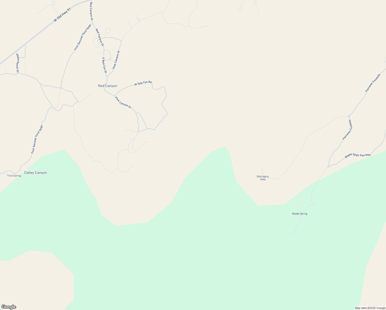 map of restaurants, bars, coffee shops, grocery stores, and more near Spring Canyon Drive in Brian Head