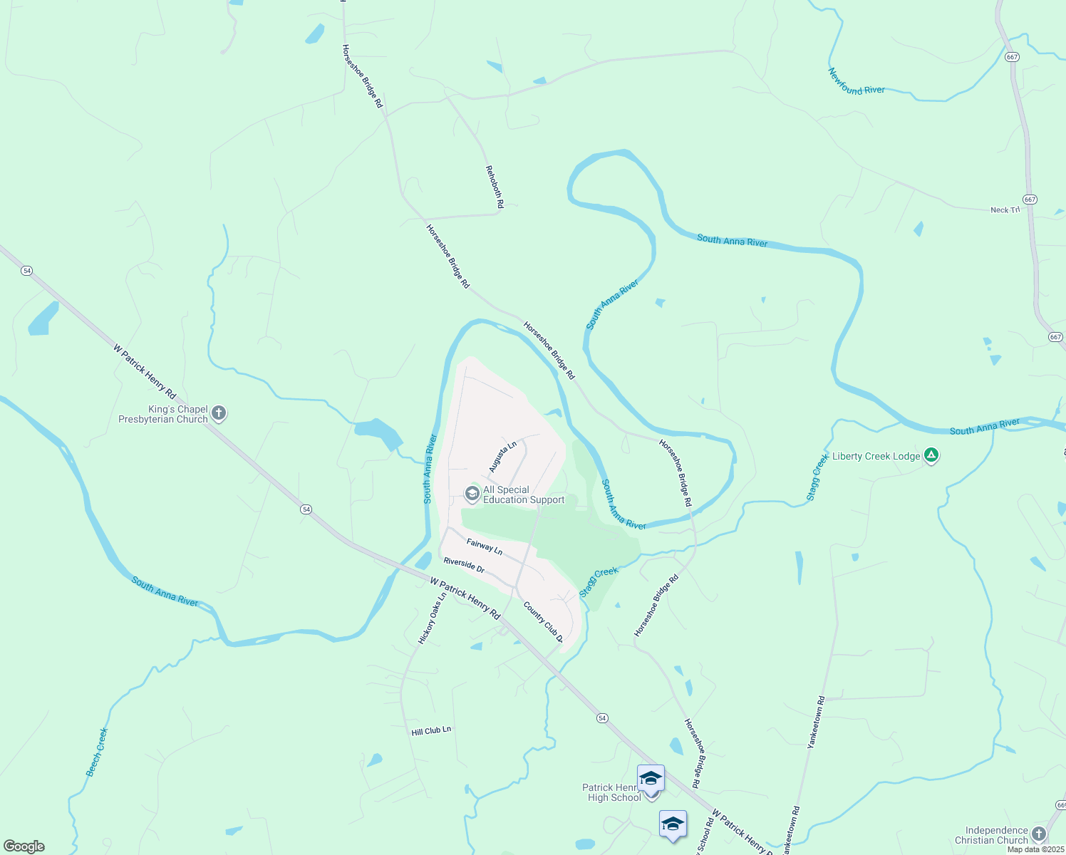 map of restaurants, bars, coffee shops, grocery stores, and more near 14515 Augusta Lane in Ashland