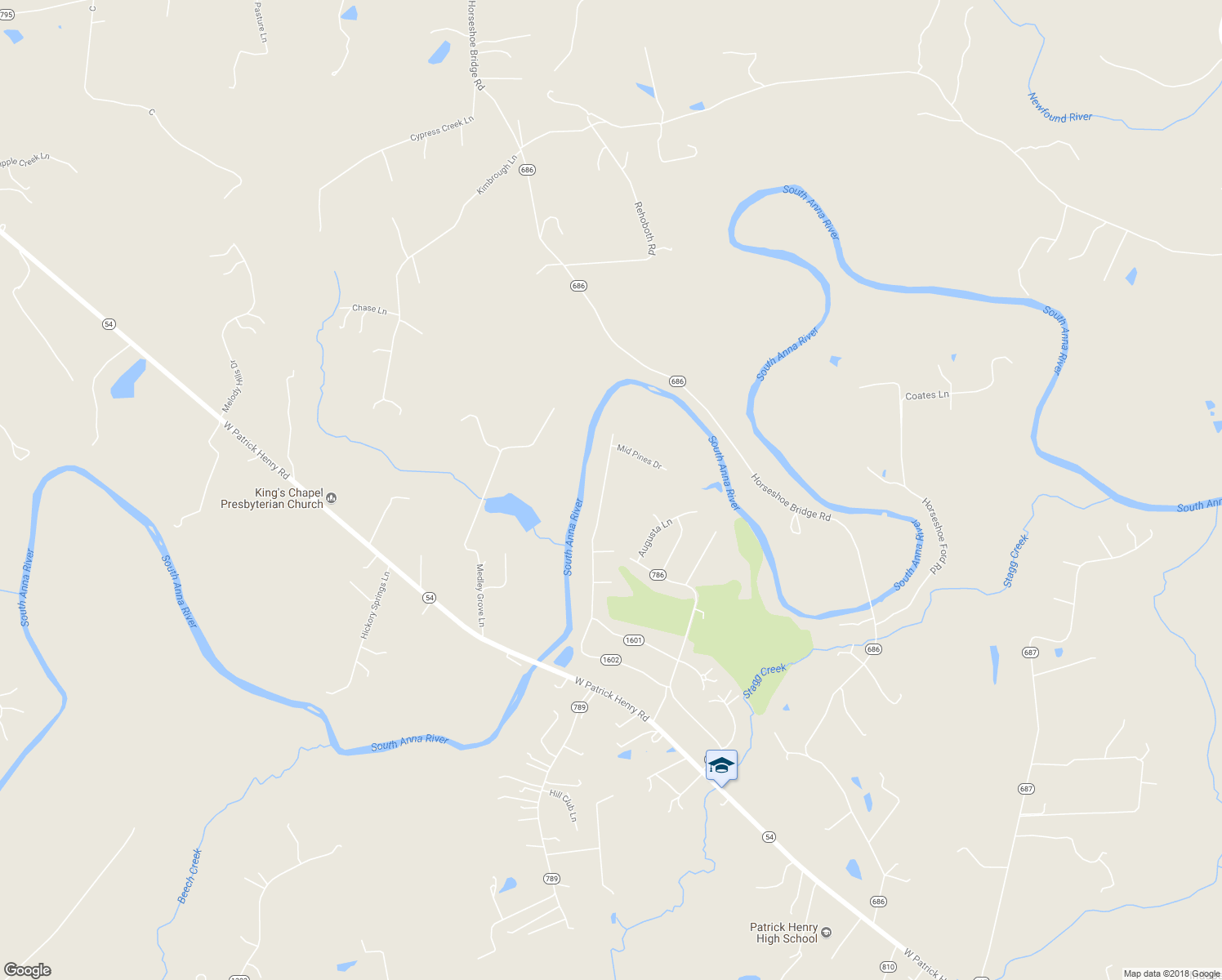 map of restaurants, bars, coffee shops, grocery stores, and more near 14462 Riverside Drive in Ashland