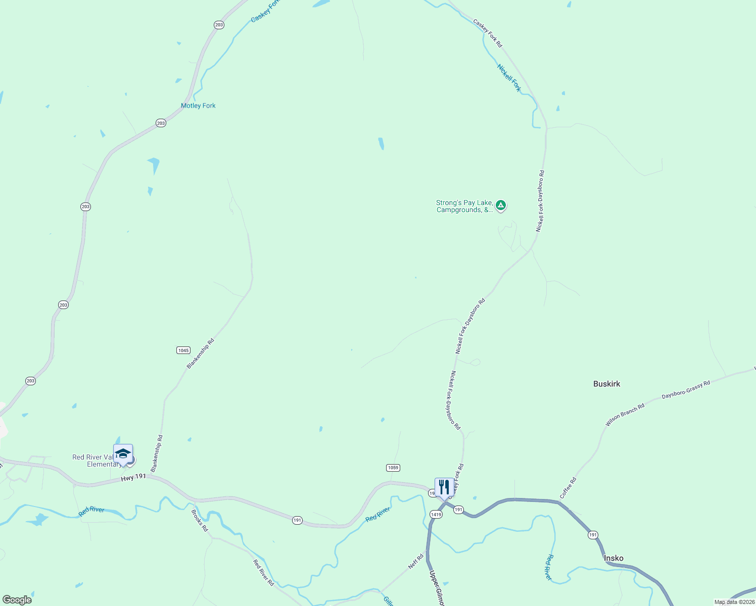 map of restaurants, bars, coffee shops, grocery stores, and more near in Buskirk