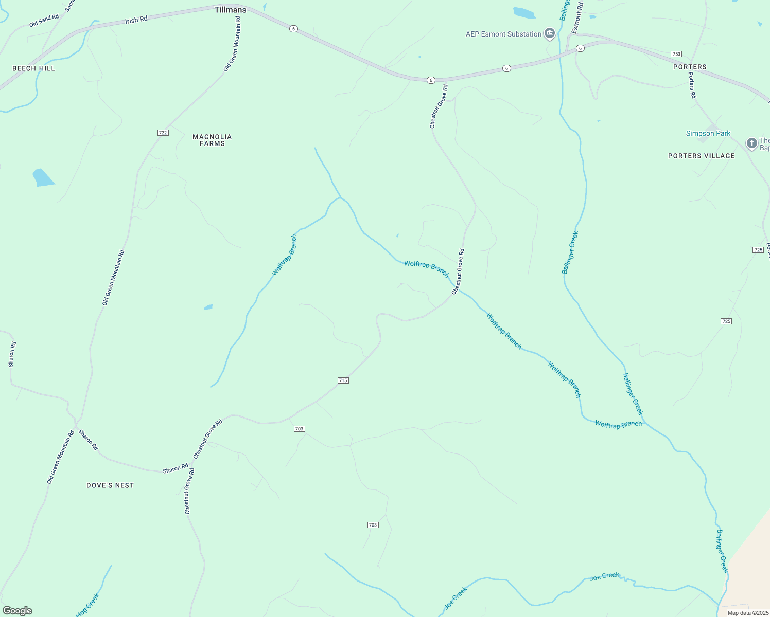 map of restaurants, bars, coffee shops, grocery stores, and more near 7976 Chestnut Grove Road in Esmont