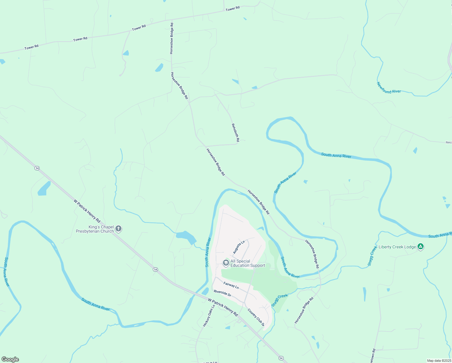 map of restaurants, bars, coffee shops, grocery stores, and more near 14621 Horseshoe Bridge Road in Doswell