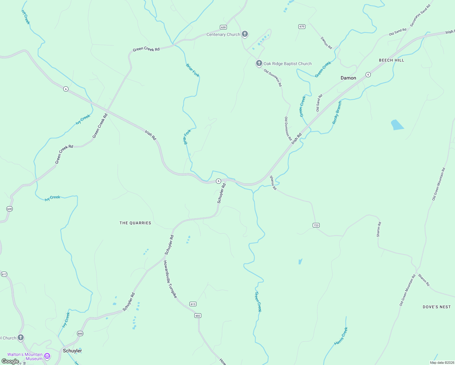 map of restaurants, bars, coffee shops, grocery stores, and more near 8191-8225 County Road 800 in Albemarle