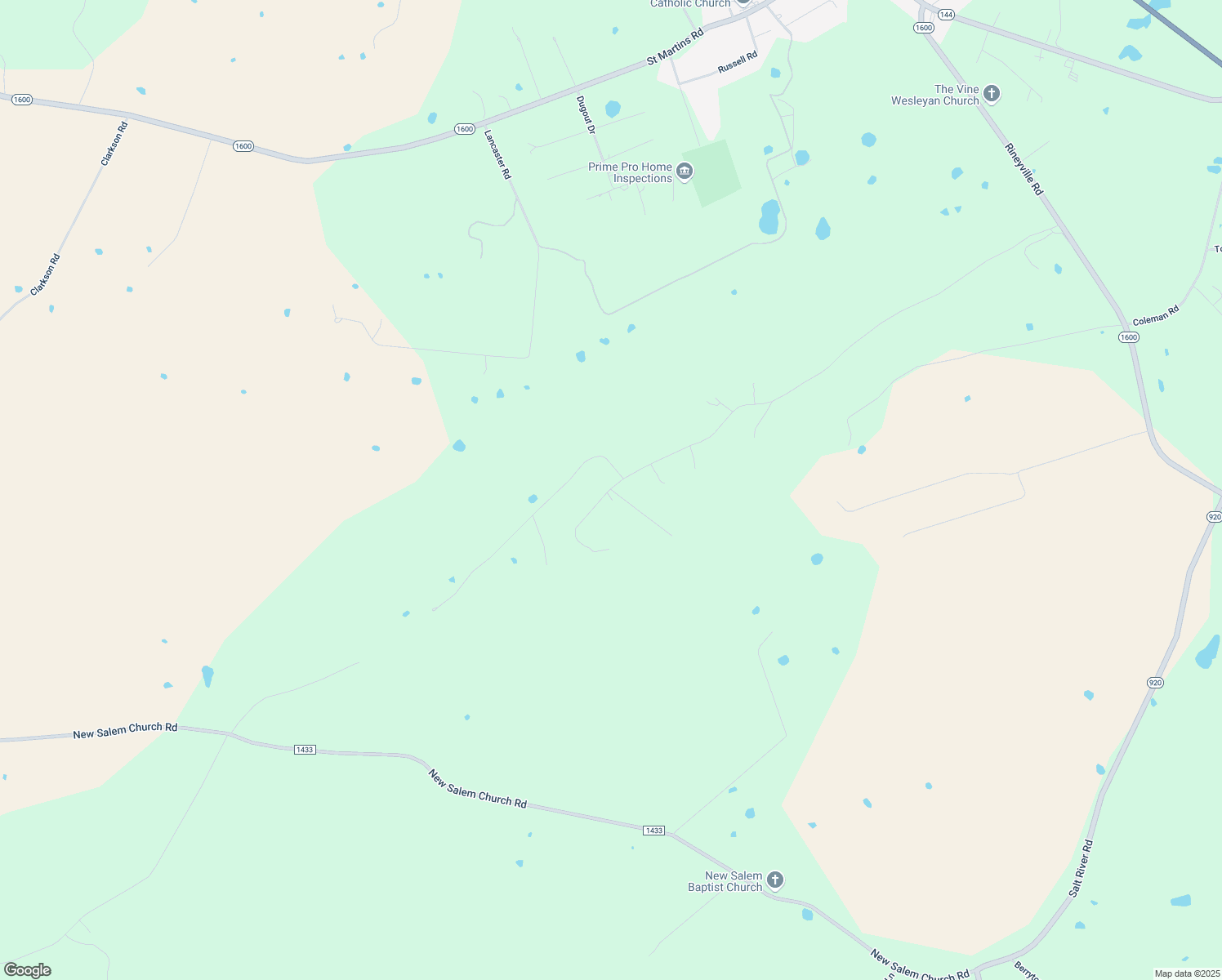 map of restaurants, bars, coffee shops, grocery stores, and more near 1 Park Avenue in Vine Grove