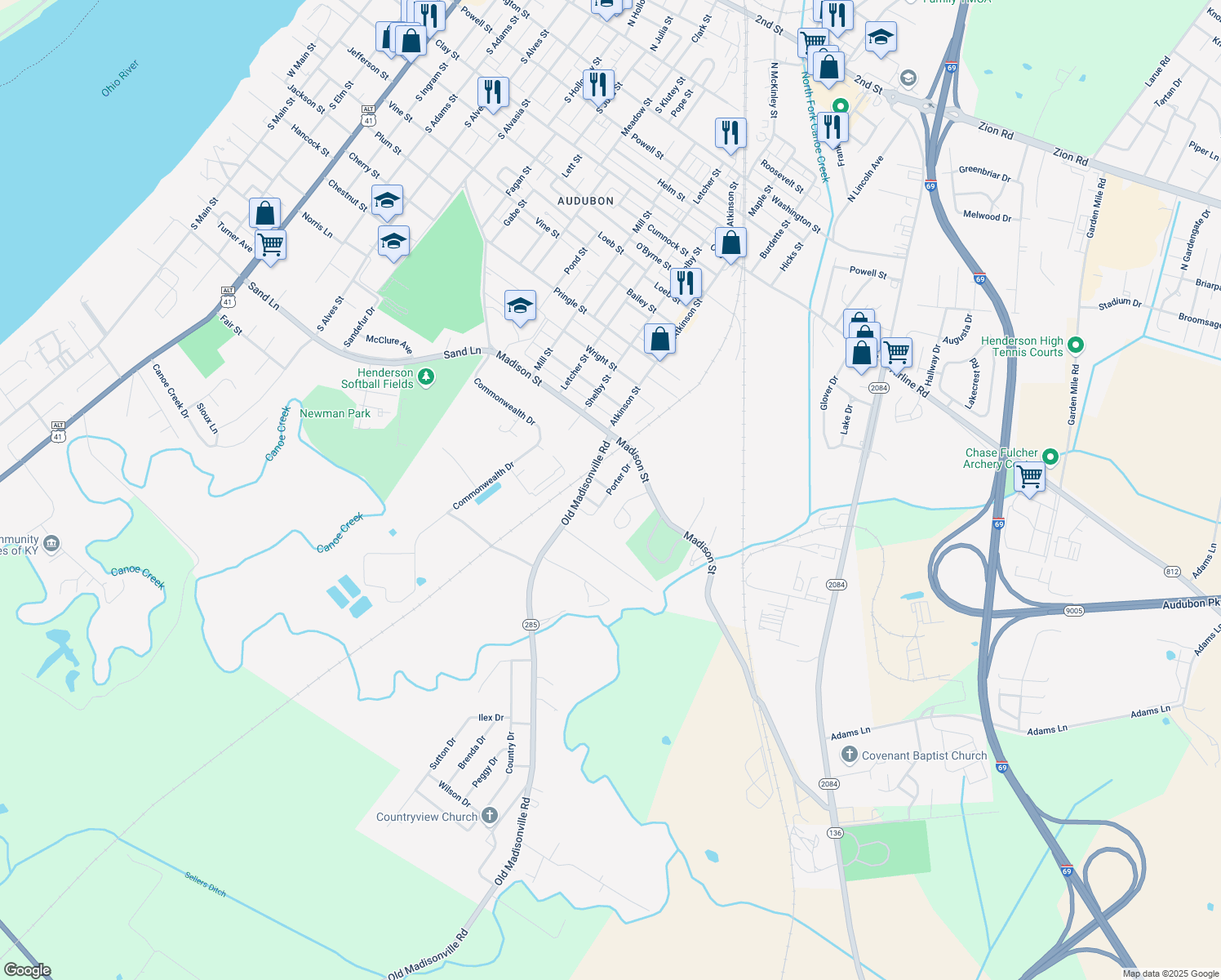 map of restaurants, bars, coffee shops, grocery stores, and more near 1340 Porter Dr in Henderson