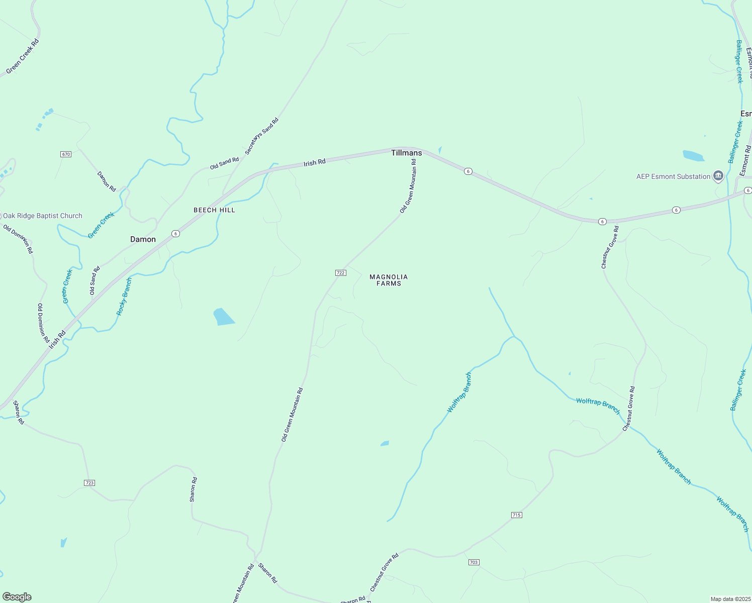 map of restaurants, bars, coffee shops, grocery stores, and more near 7869 Old Green Mountain Road in Esmont