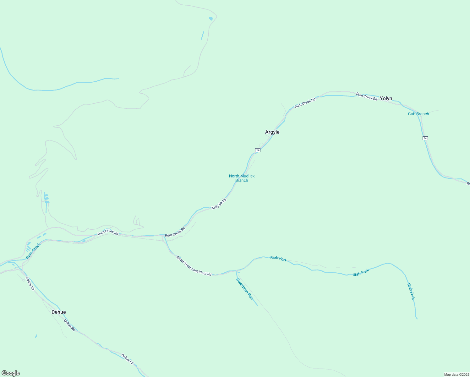 map of restaurants, bars, coffee shops, grocery stores, and more near 3412 Rum Creek Road in Yolyn