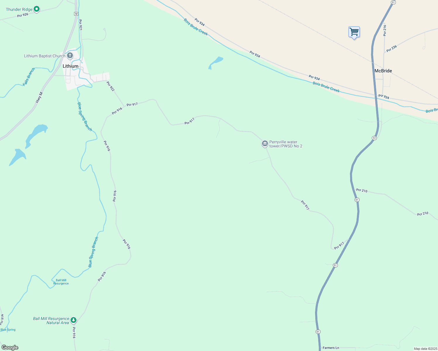 map of restaurants, bars, coffee shops, grocery stores, and more near Pcr 917 in Perryville