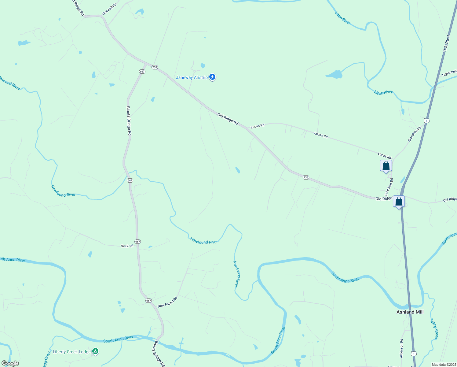 map of restaurants, bars, coffee shops, grocery stores, and more near 11493 Old Ridge Road in Doswell