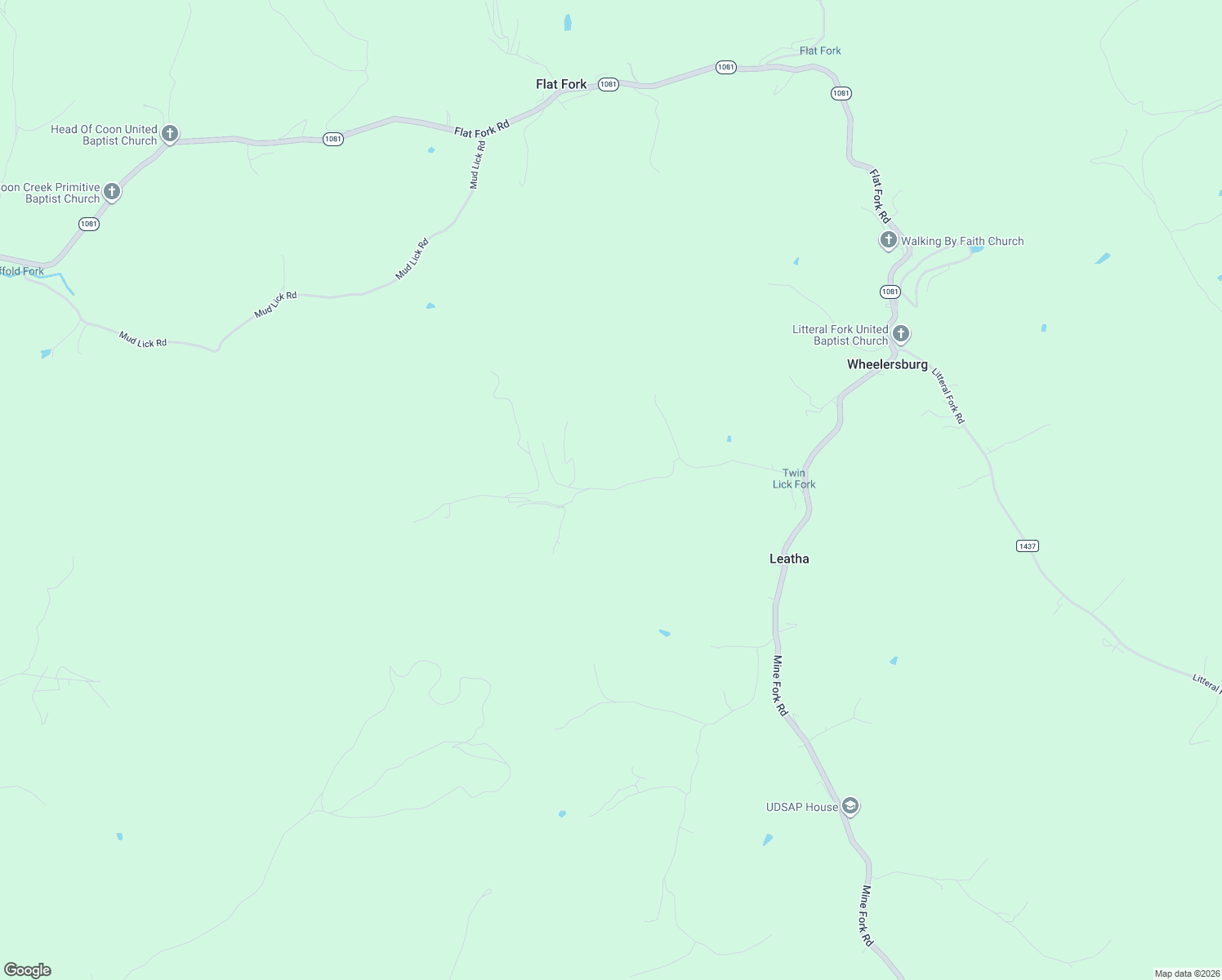 map of restaurants, bars, coffee shops, grocery stores, and more near Cr-1053 in Magoffin County