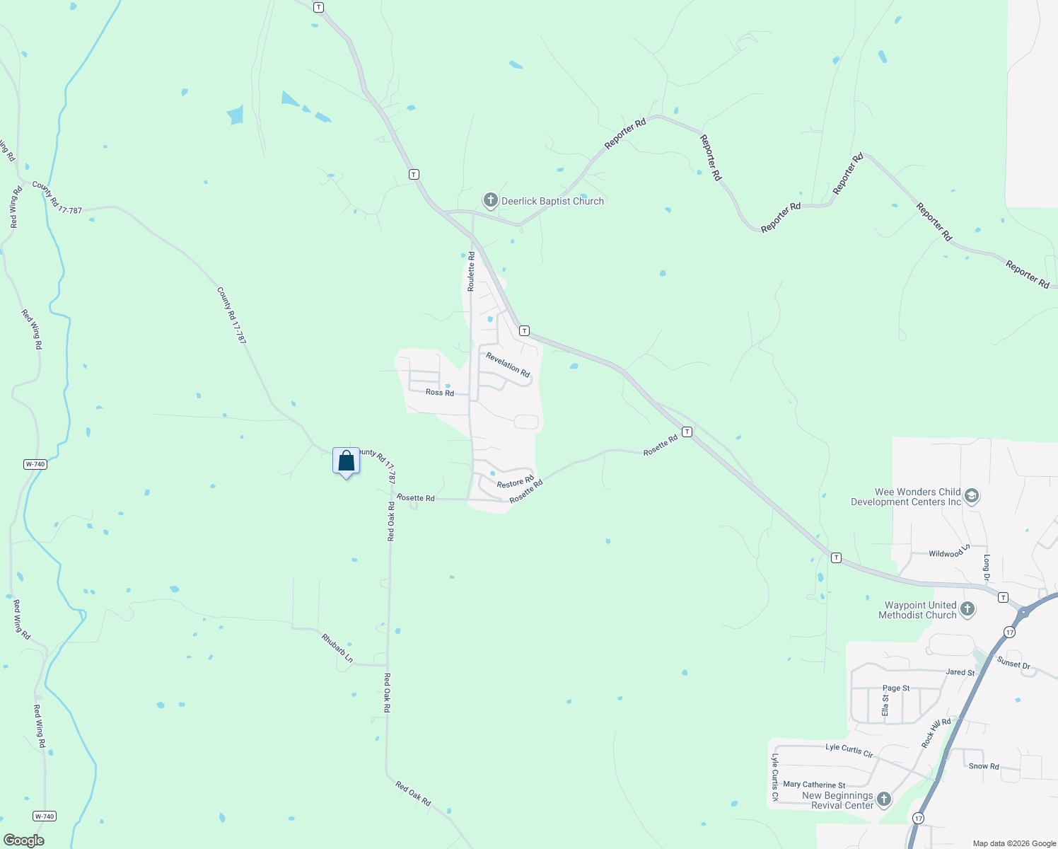 map of restaurants, bars, coffee shops, grocery stores, and more near 22823 Return Lane in Waynesville