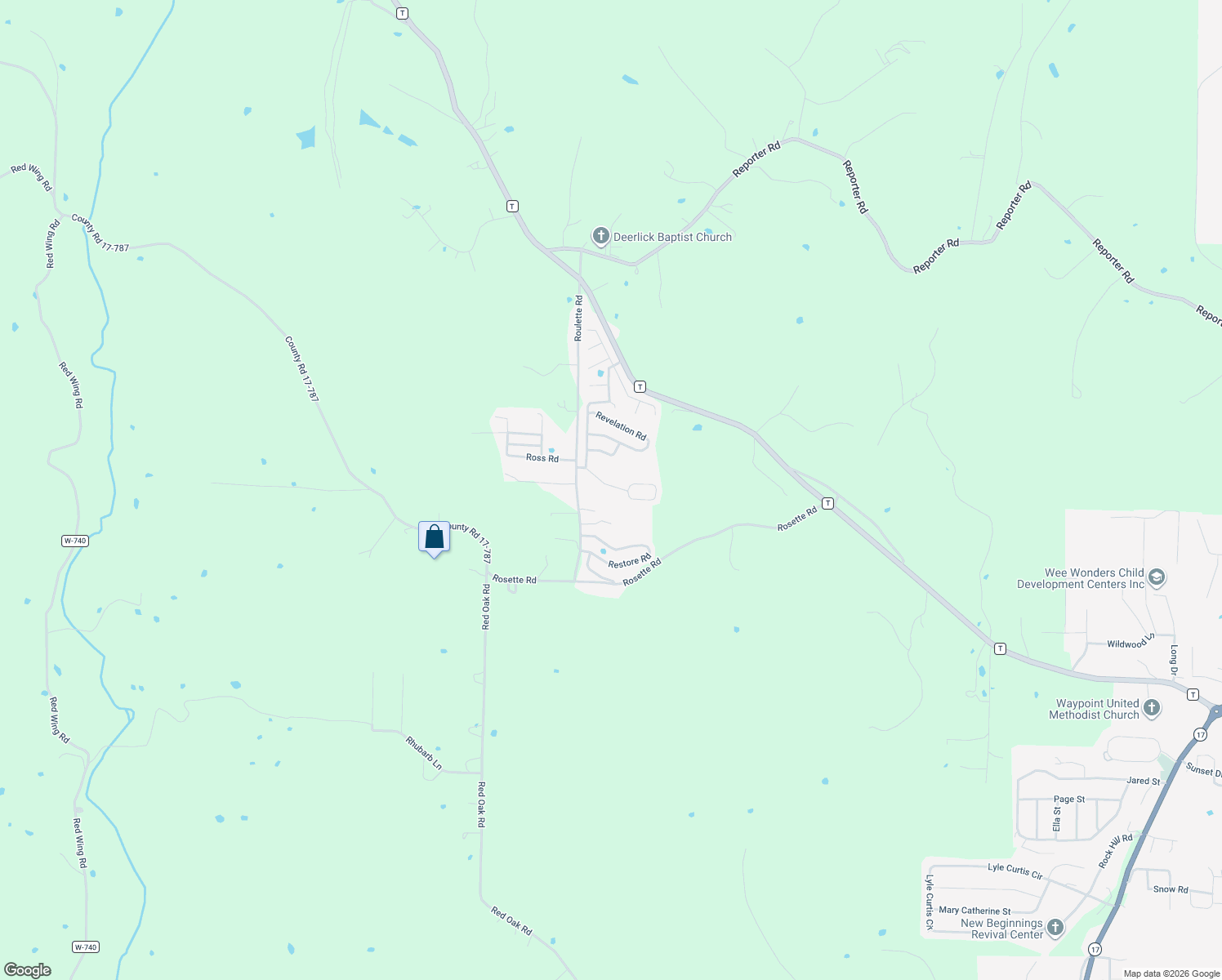 map of restaurants, bars, coffee shops, grocery stores, and more near 22755 Return Lane in Waynesville
