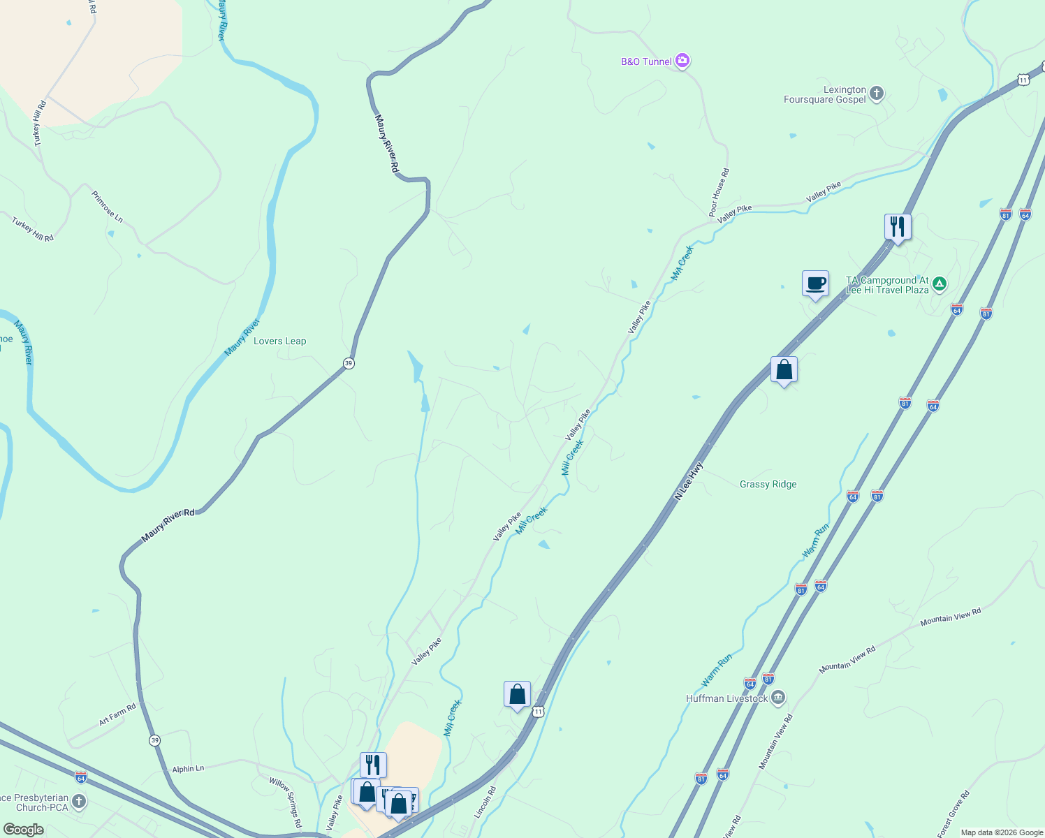 map of restaurants, bars, coffee shops, grocery stores, and more near State Route 811 in Lexington