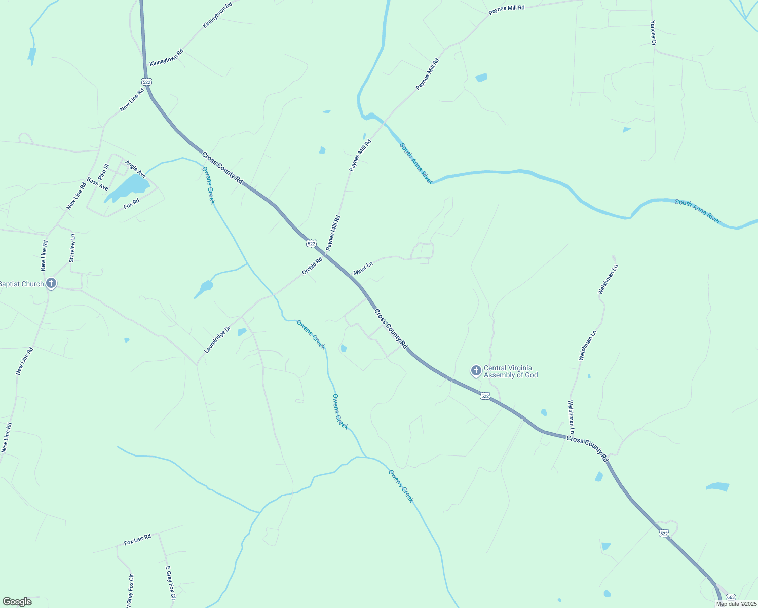 map of restaurants, bars, coffee shops, grocery stores, and more near 5632 Cross County Road in Mineral