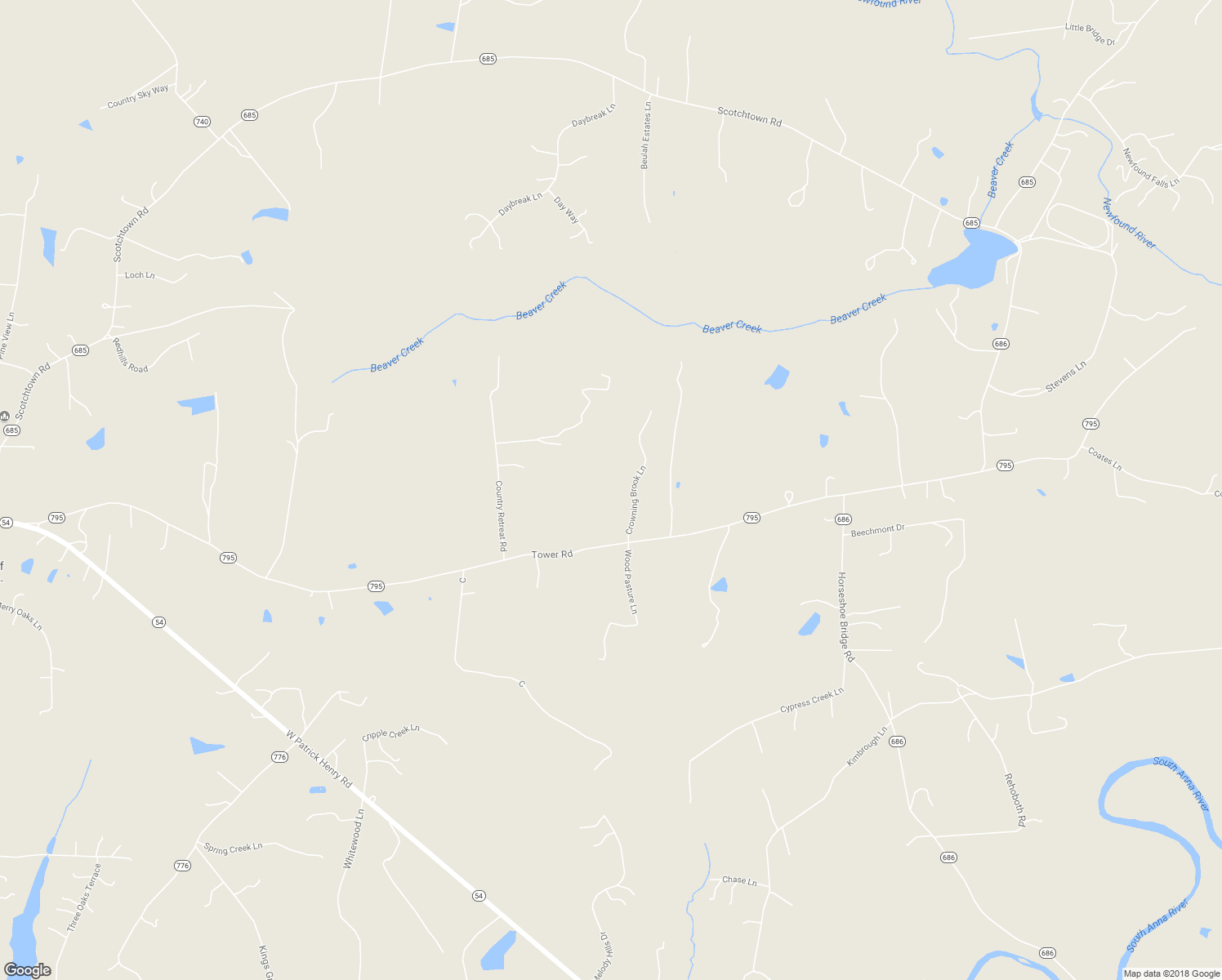 map of restaurants, bars, coffee shops, grocery stores, and more near 15383 Crowning Brook Lane in Doswell
