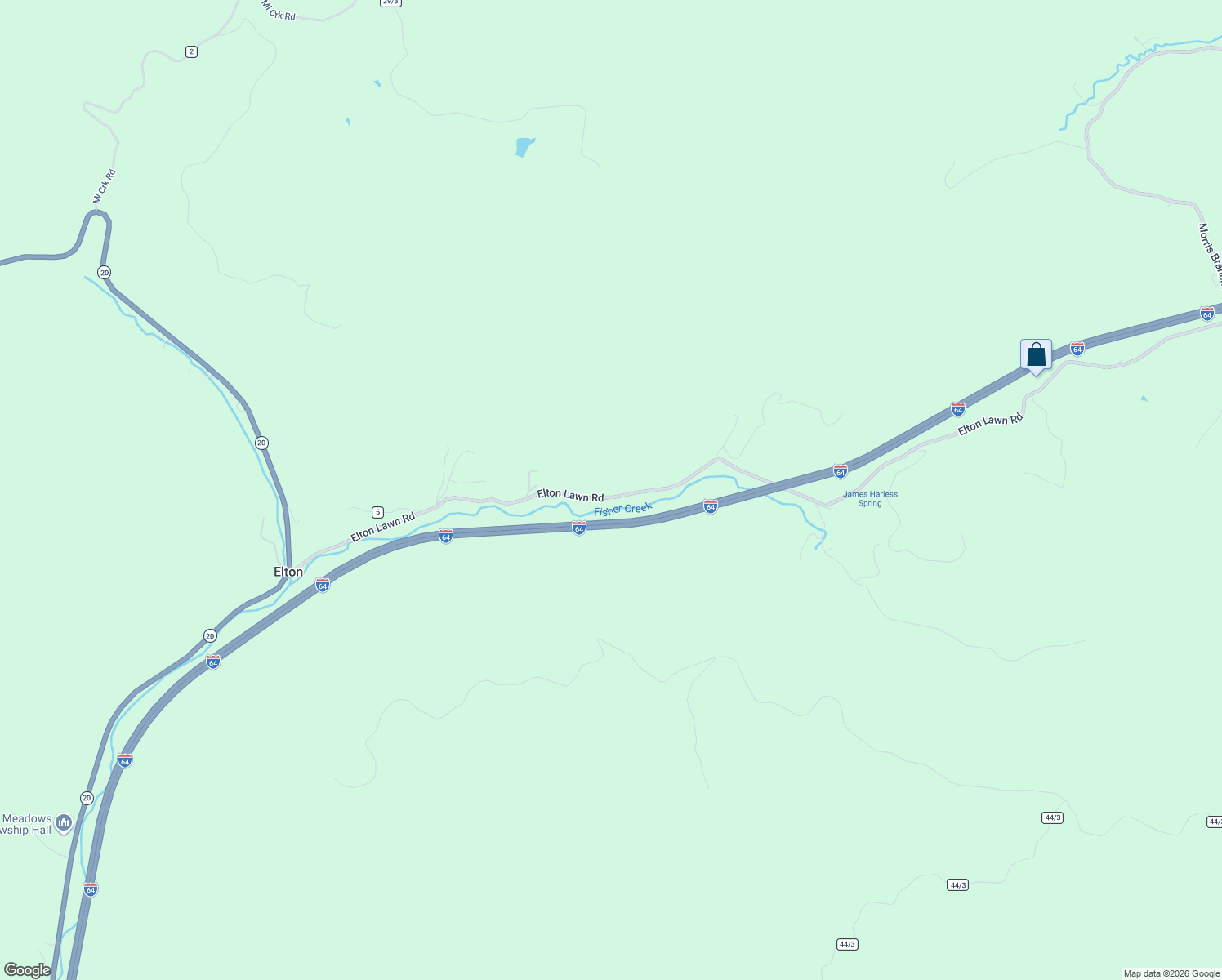map of restaurants, bars, coffee shops, grocery stores, and more near 888 Elton Lawn Road in Meadow Bridge