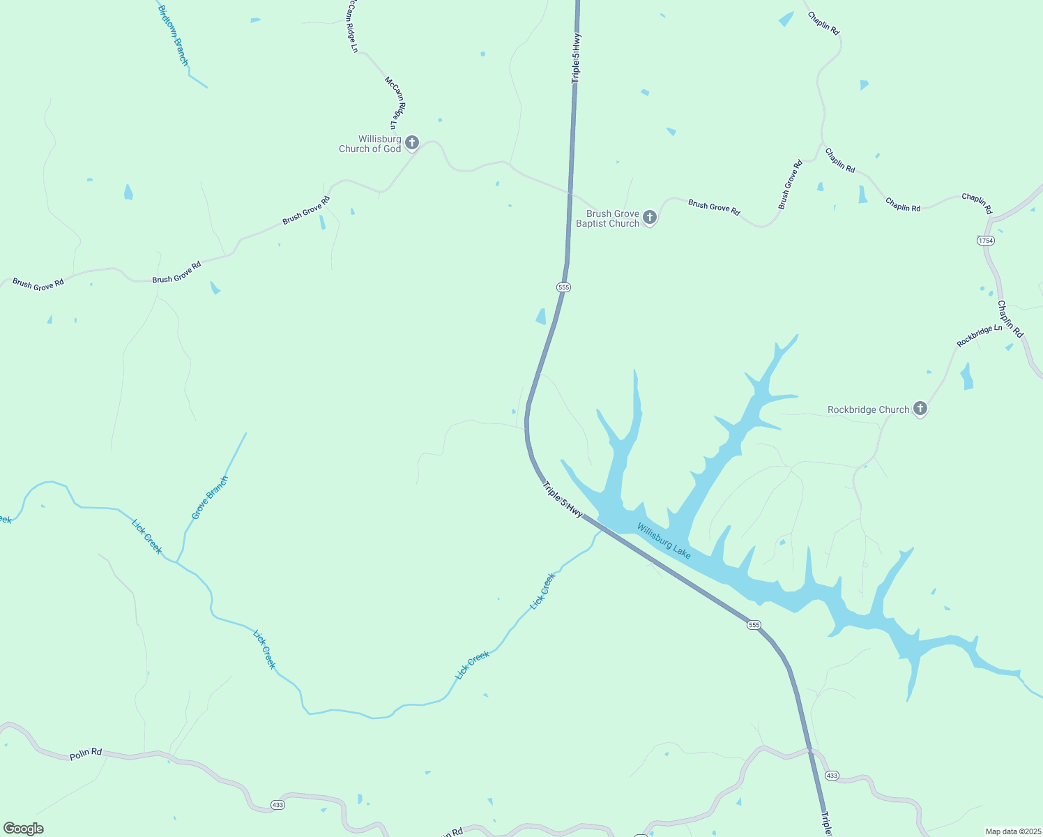 map of restaurants, bars, coffee shops, grocery stores, and more near Cr-1037 in Willisburg