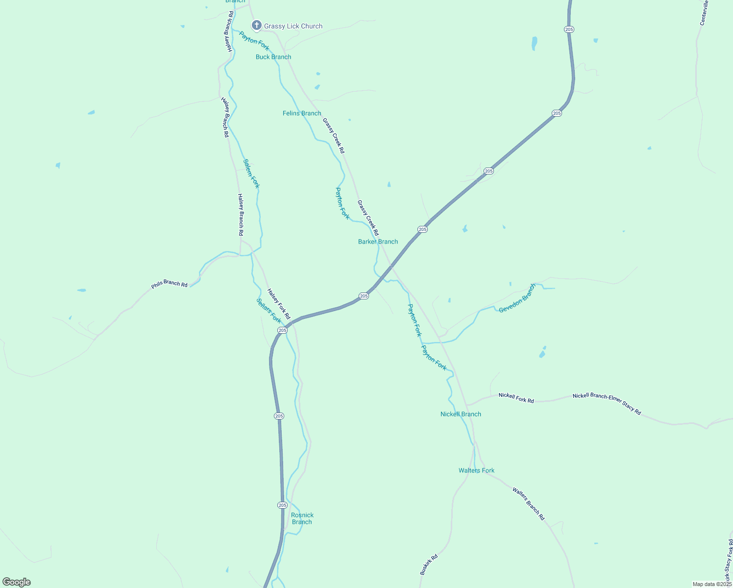 map of restaurants, bars, coffee shops, grocery stores, and more near Kentucky 205 in Mize