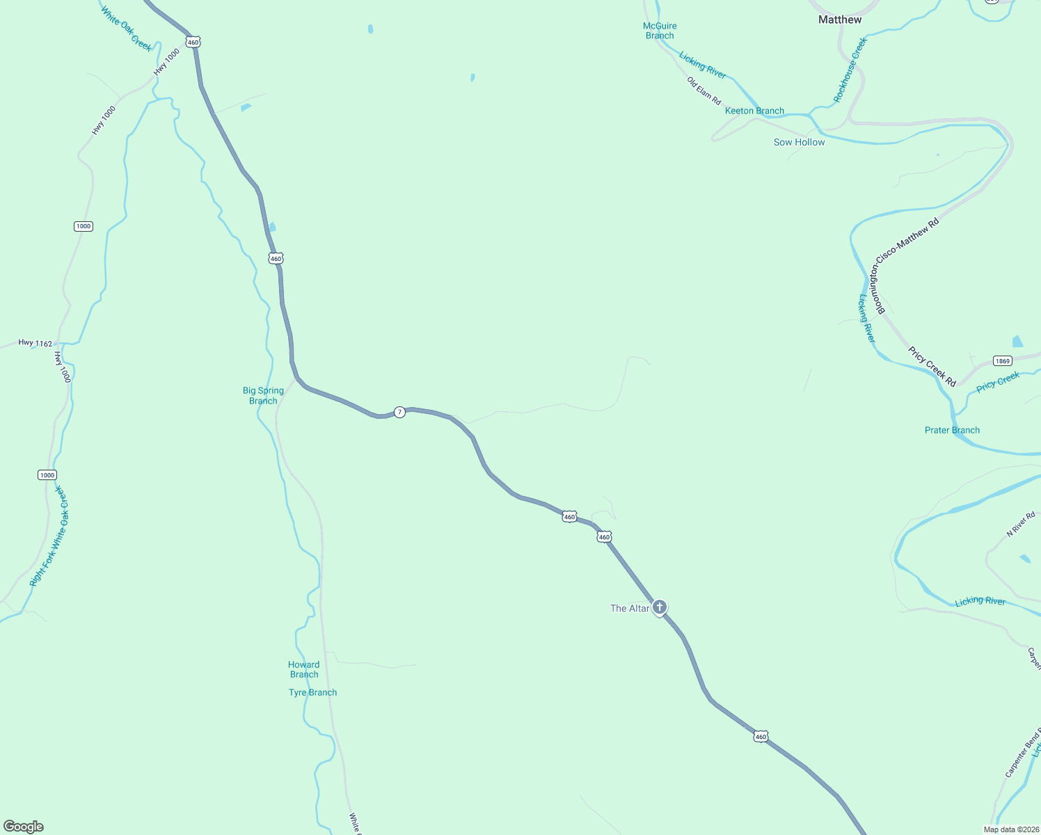 map of restaurants, bars, coffee shops, grocery stores, and more near U U.S. 460 in West Liberty