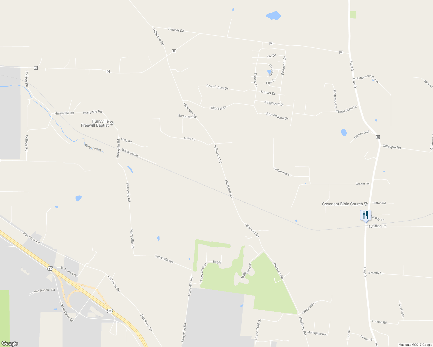 map of restaurants, bars, coffee shops, grocery stores, and more near 5231 Hillsboro Road in Farmington