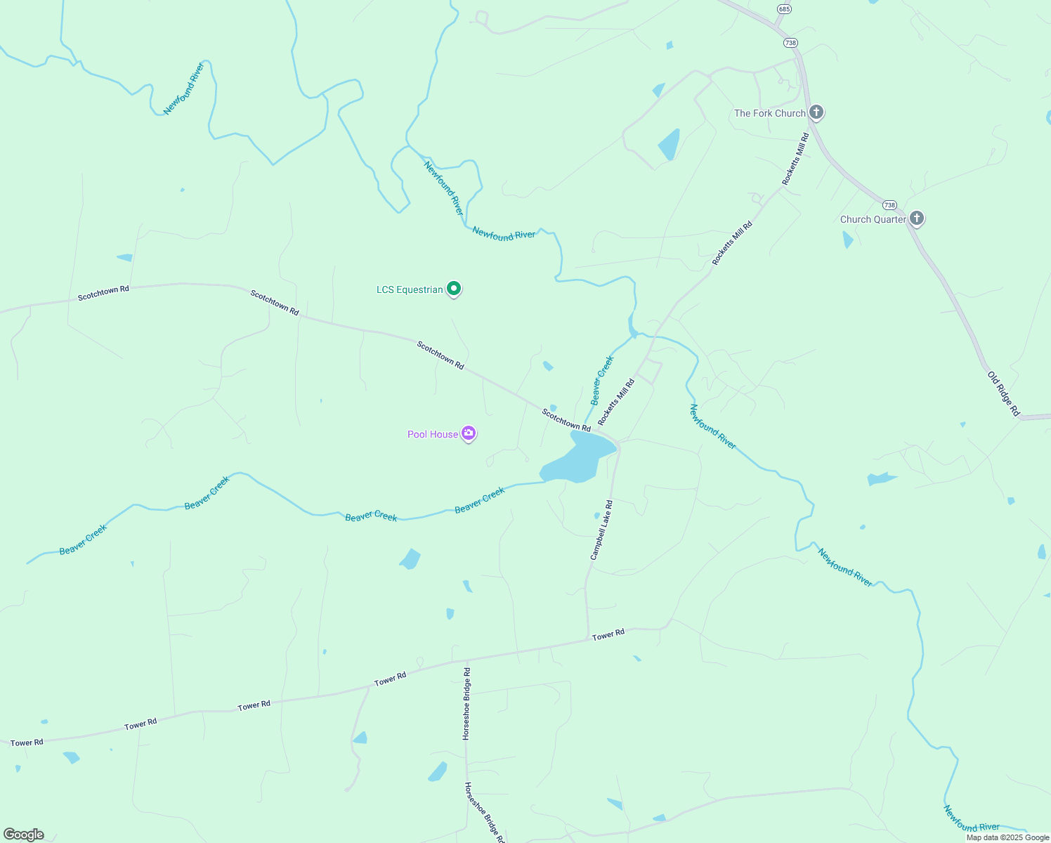 map of restaurants, bars, coffee shops, grocery stores, and more near 13125 Scotchtown Road in Beaverdam