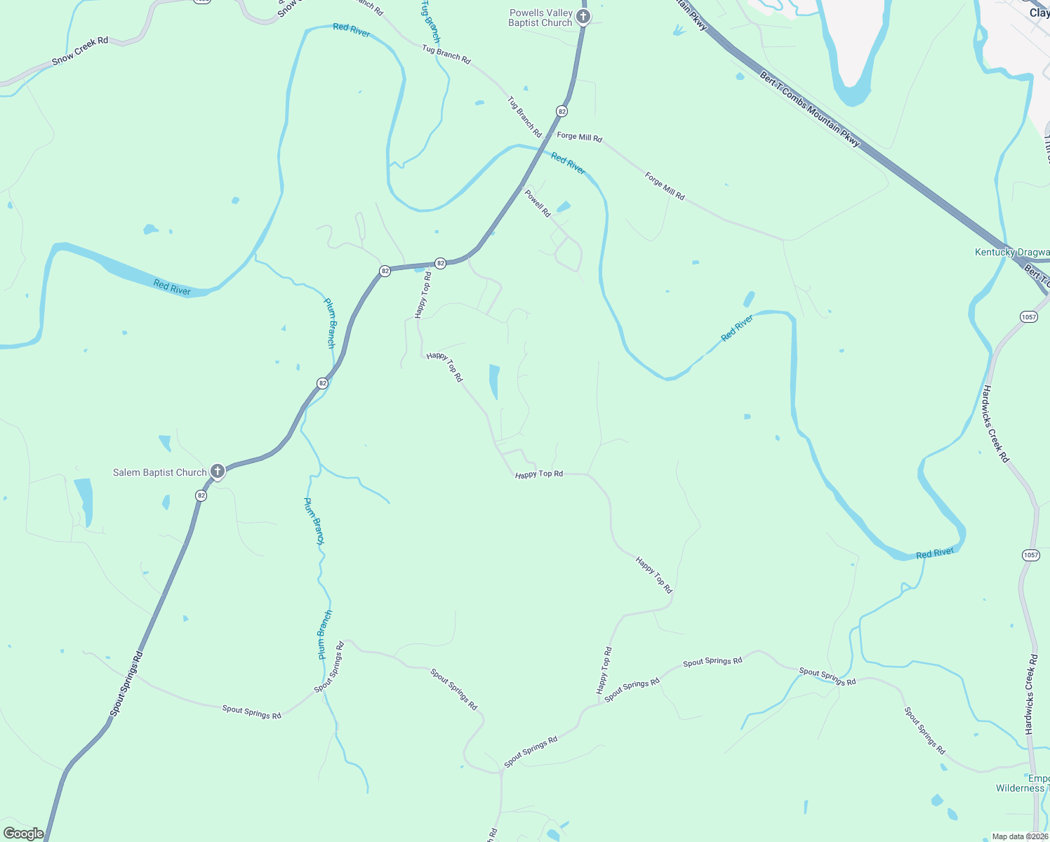 map of restaurants, bars, coffee shops, grocery stores, and more near 135 Eddie Ridge Road in Clay City