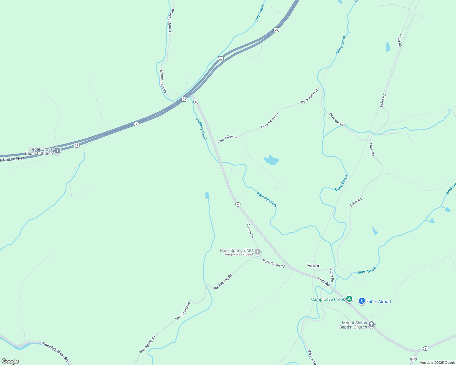map of restaurants, bars, coffee shops, grocery stores, and more near 84 Apple Shed Lane in Faber